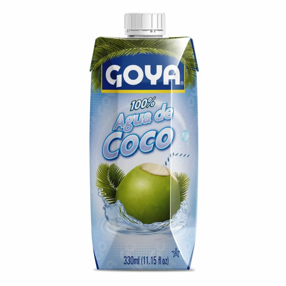 Goya Agua de Coco 12x330 ml, 100% Natural Sin Azúcar con Electrolitos