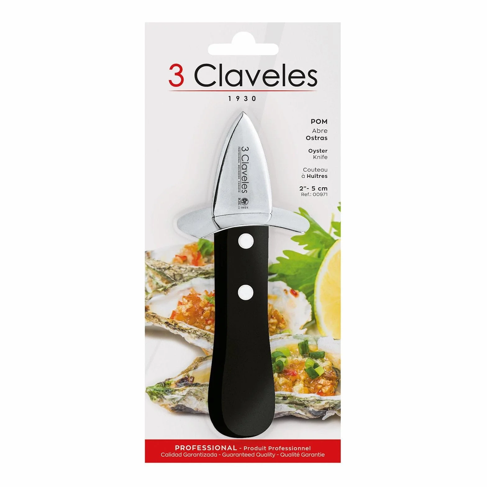 3Claveles 971 - Abreostras, 5 cm, 2 pulgadas, inox