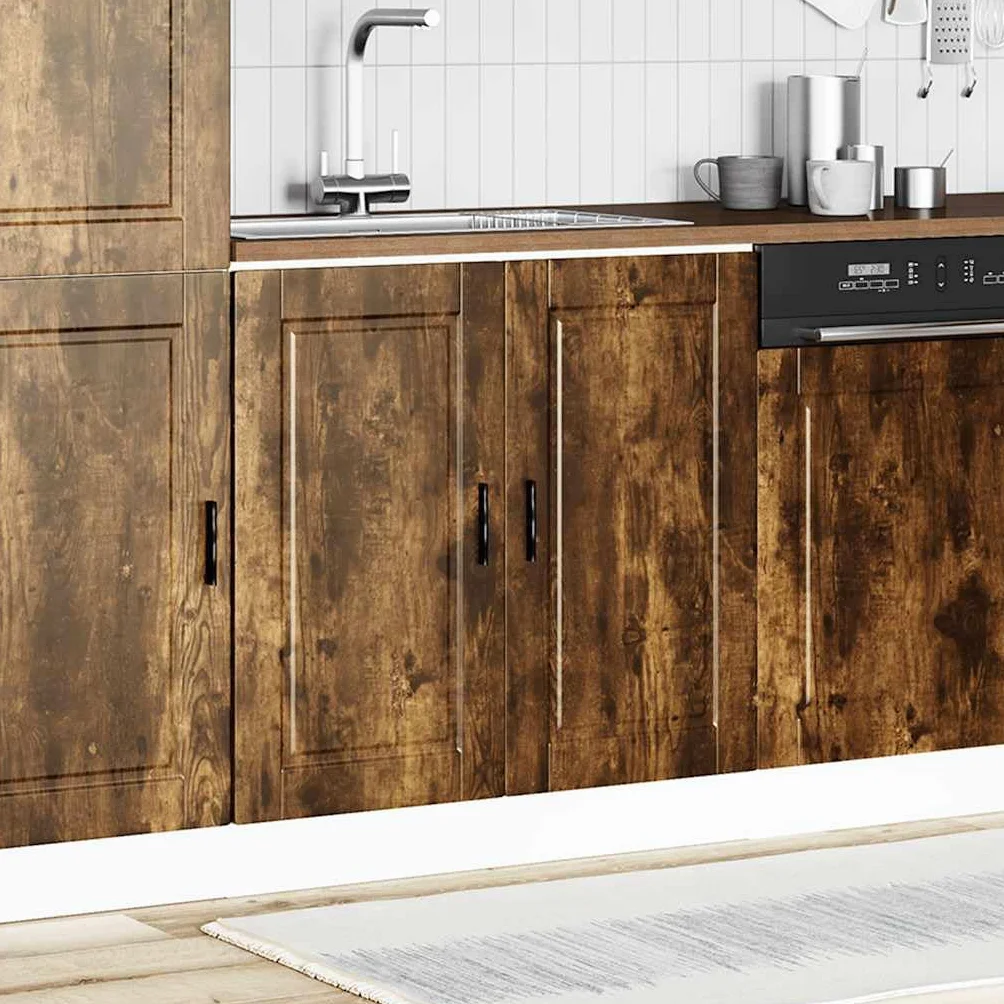 vidaXL Mueble bajo Fregadero Porto Roble Ahumado Madera ingeniería