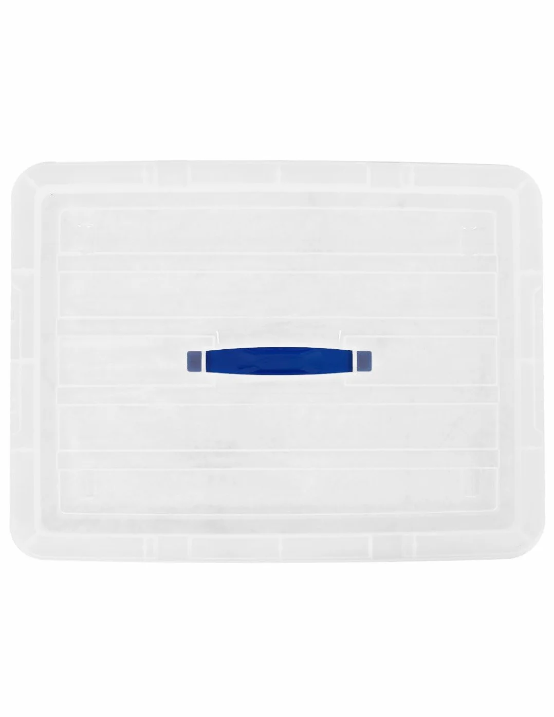 Jardin202 Cajas de Almacenamiento Transparentes con Tapa Azul 55L