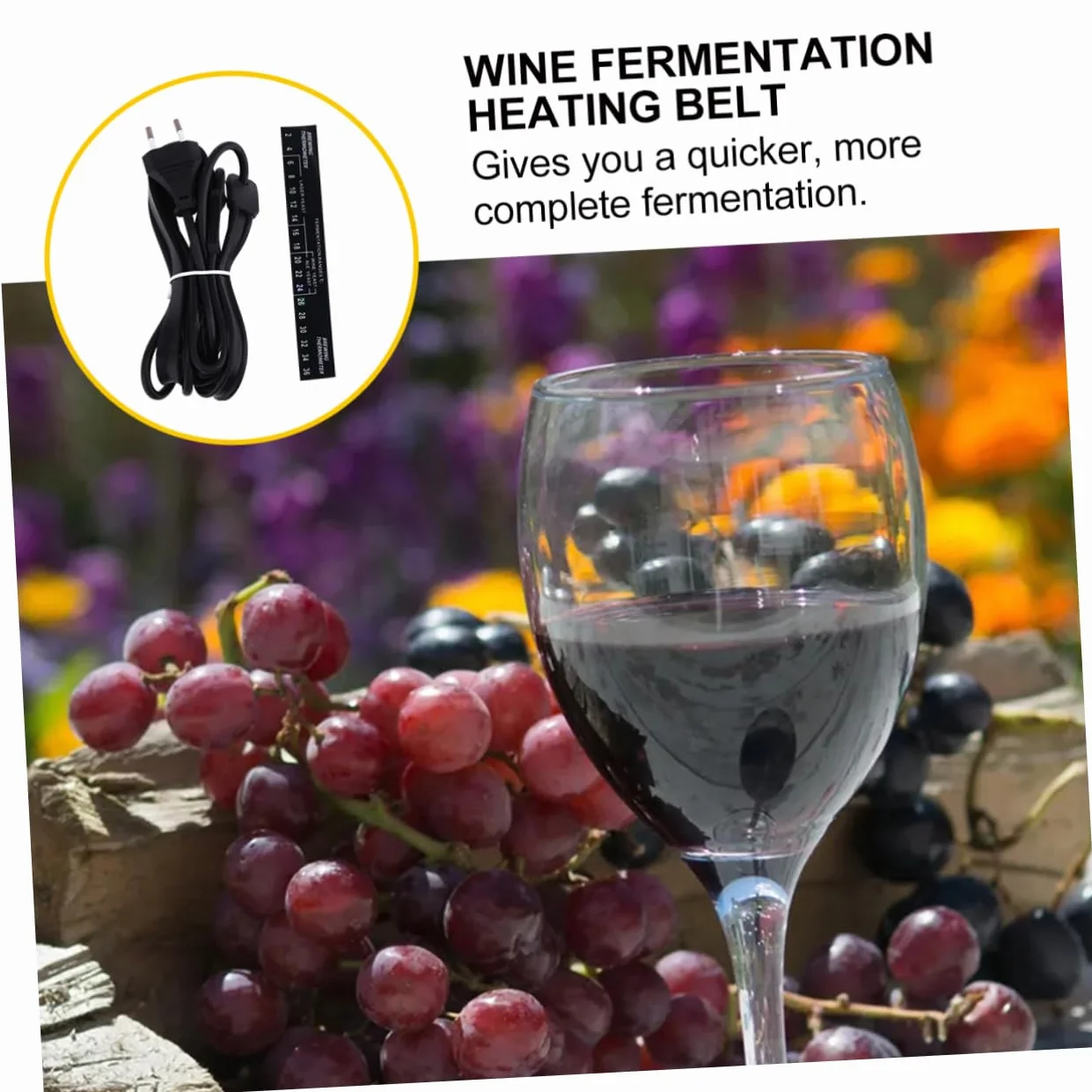 Ipetboom Cinturón Calefactor Duradero de Silicona Negro para Fermentación de Cerveza y Acelera la Fermentación Enchufe EU en Fermentadores y Levaduras