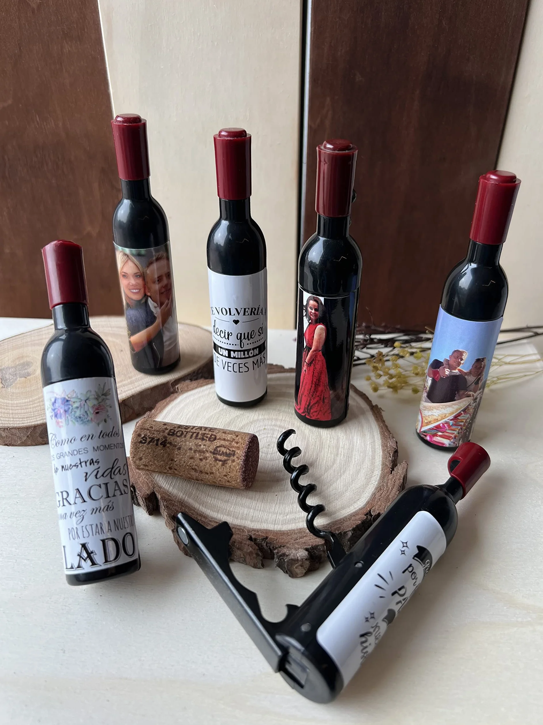 Sacacorchos Magnéticos Personalizados 25 uds para Botellas Vino Regalos Bodas Eventos
