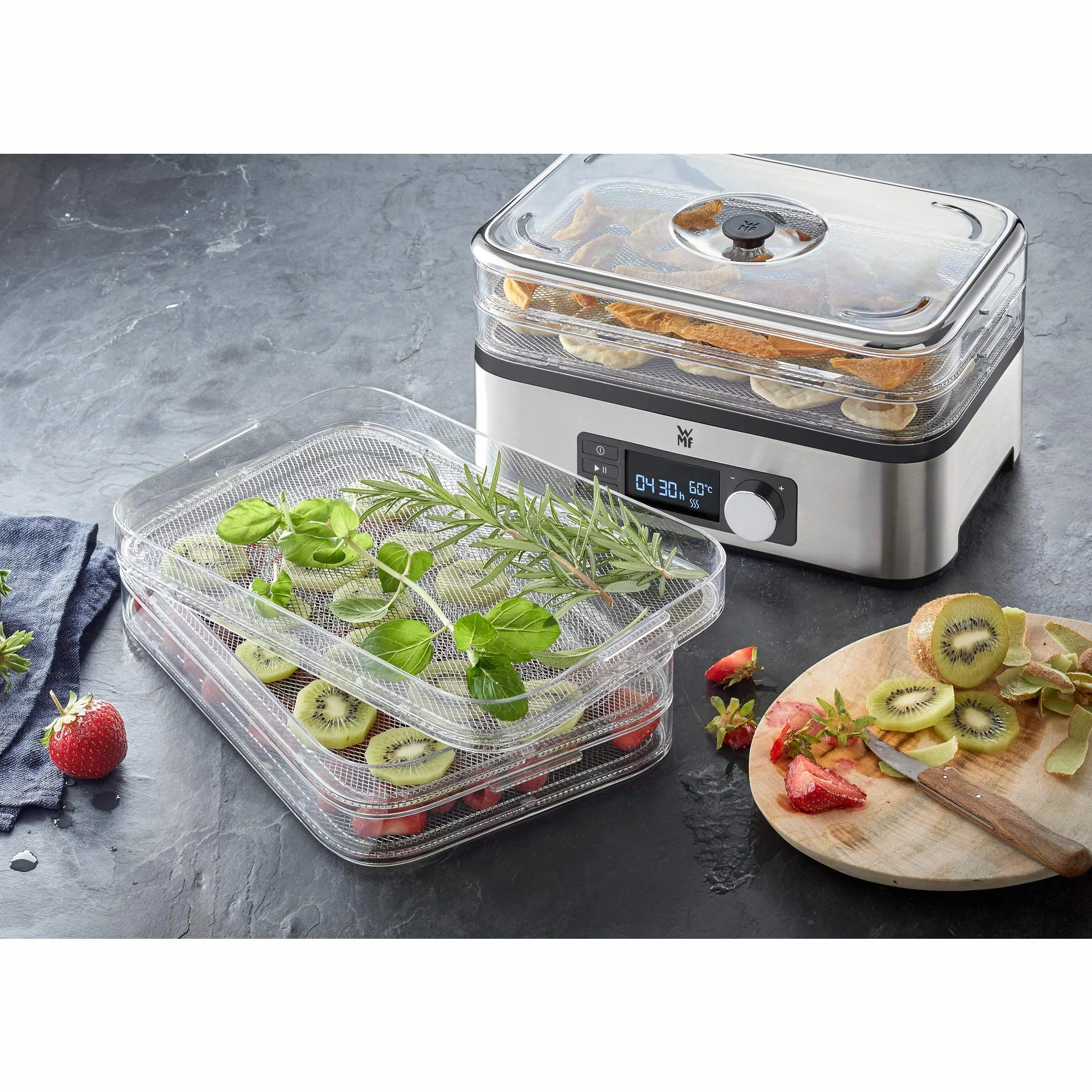 WMF Küchenminis Deshidratador Set 3 piezas, 27,7 x 17,6 x 7,1 cm, acero inoxidable