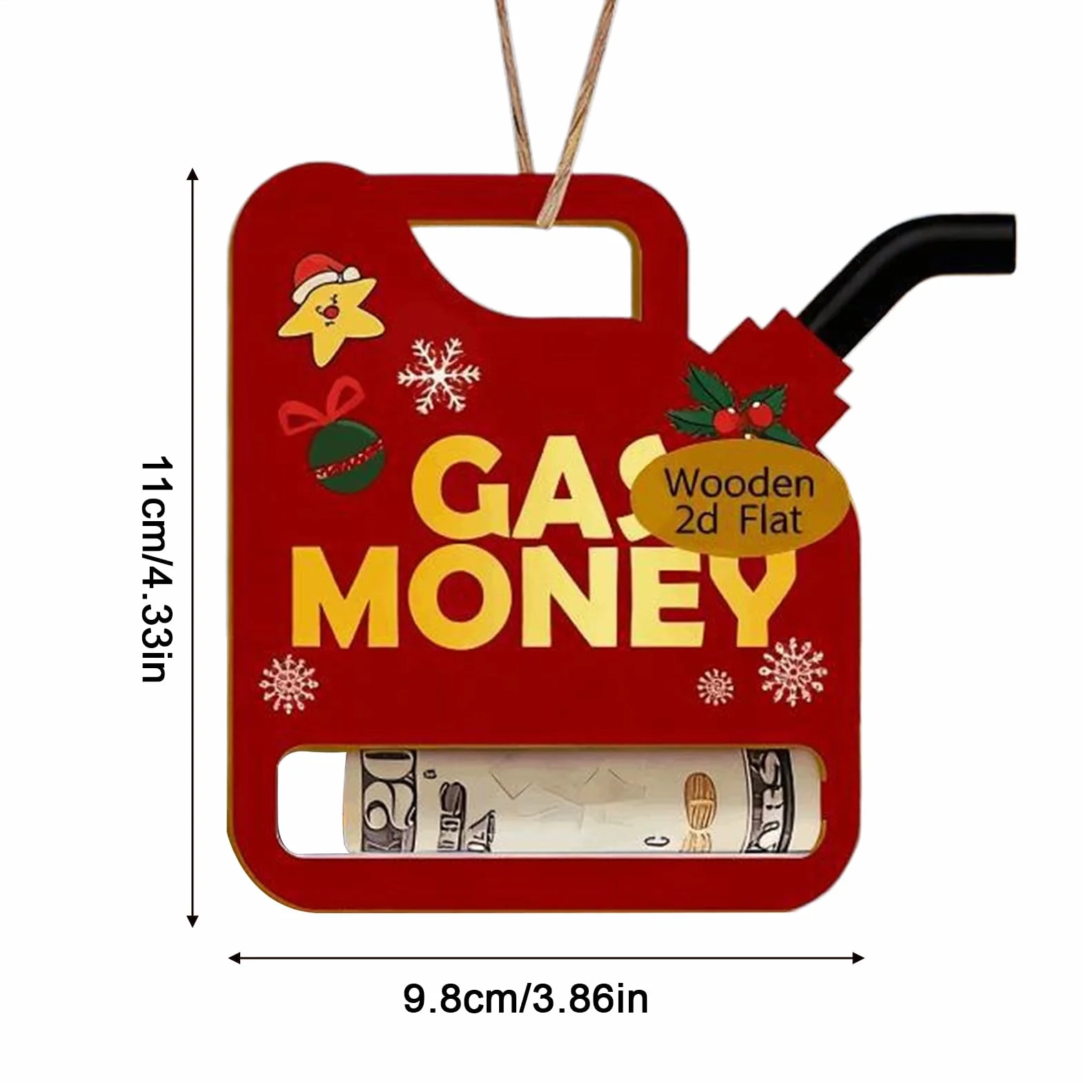 Sujetador De Efectivo Navideño,Clip De Almacenamiento De Madera 2D para Fiestas | Sobres De Efectivo Navideños - para Hombres Papel De Regalo Cumpleaños Vacaciones Moneda