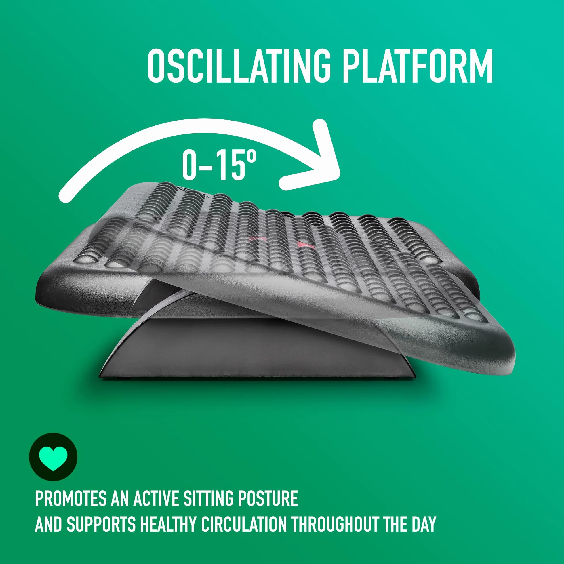 Reposapiés Ergonómico con Altura Ajustable, Inclinación 0° a 15°, Base Antideslizante, Superficie Masajeadora