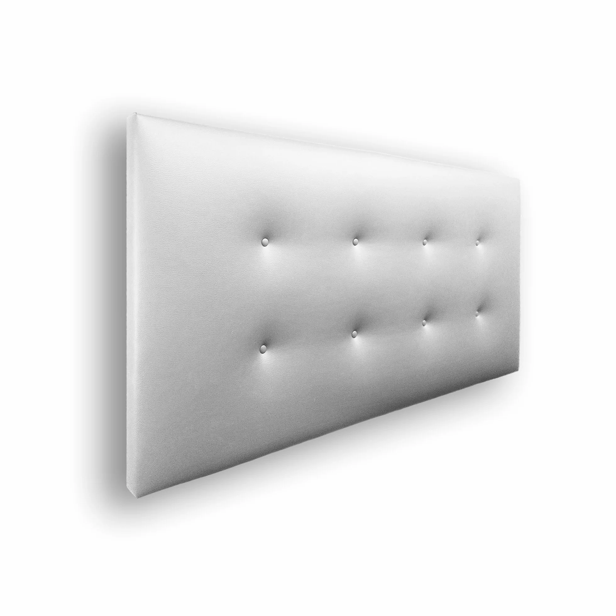 Silcar Home - Cabecero de Cama Carlo 135 Blanco - Estructura de Madera, Tapizado en Polipiel, Diseño Moderno con Dos hileras Botones, Fácil Instalación - Polipiel Blanco, 135 cm