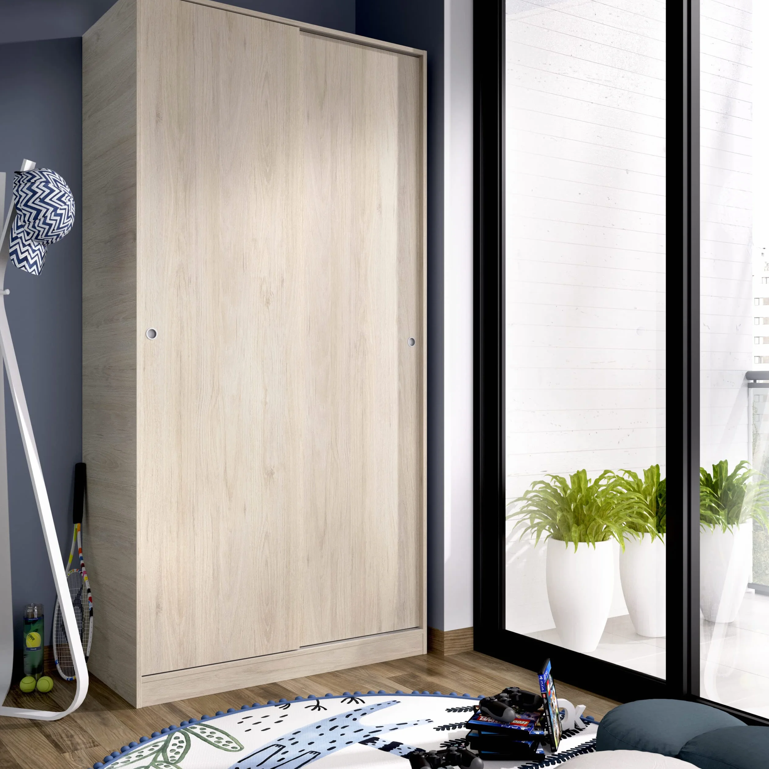 DEKIT GRUPO RIMOBEL SLIDE . Armario 2 puertas correderas - Natural - 100x204x50 cm