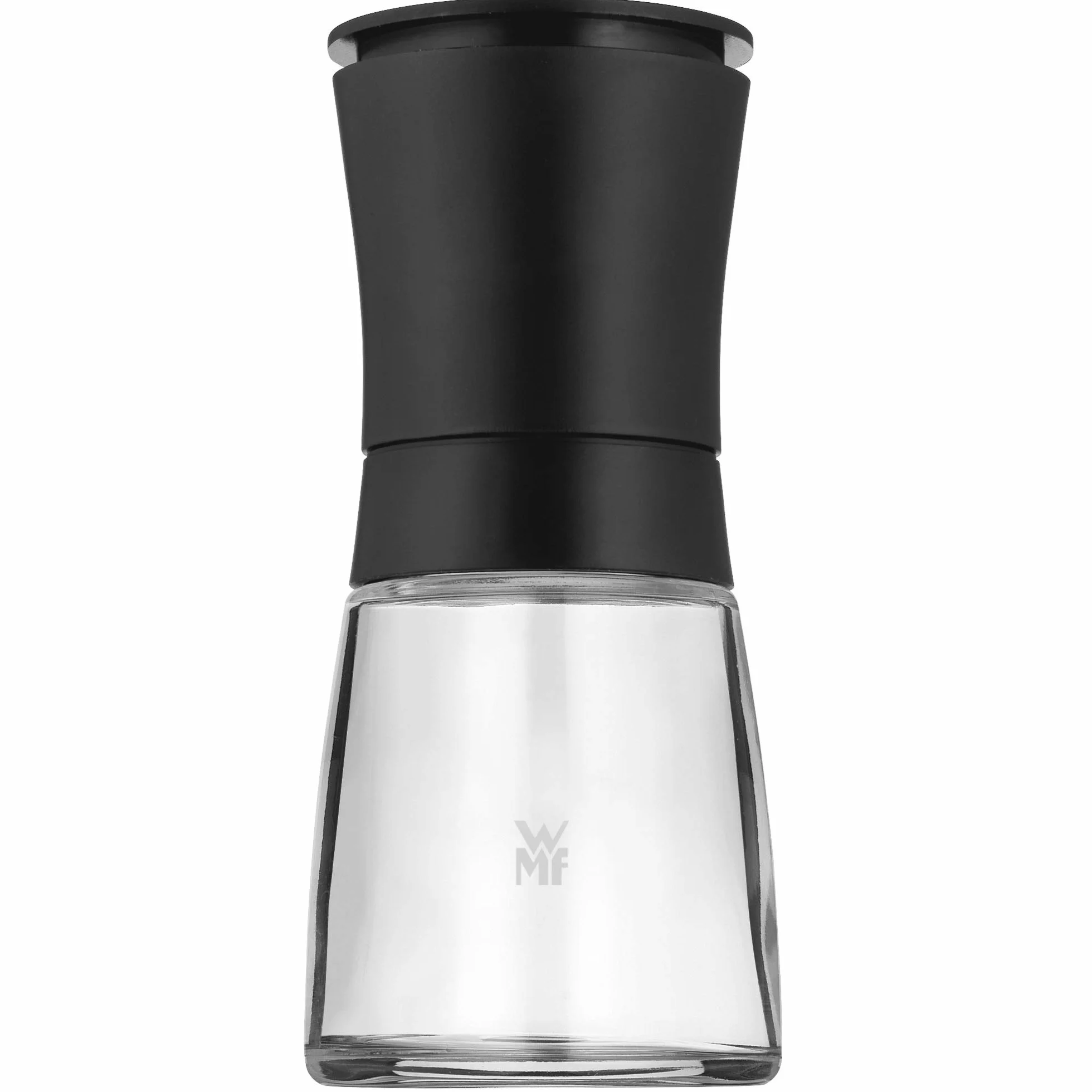 WMF Trend - Molinillo Cerámio de Especias 14cm, Apto para lavavajillas, Cristal, Tapa Color Negro