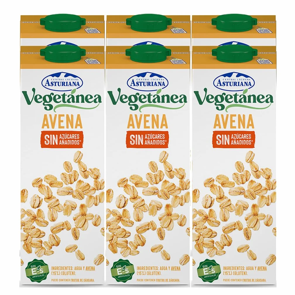 Central Lechera Asturiana Bebida de Avena Sin Azúcar Añadido Pack 6 x 1L