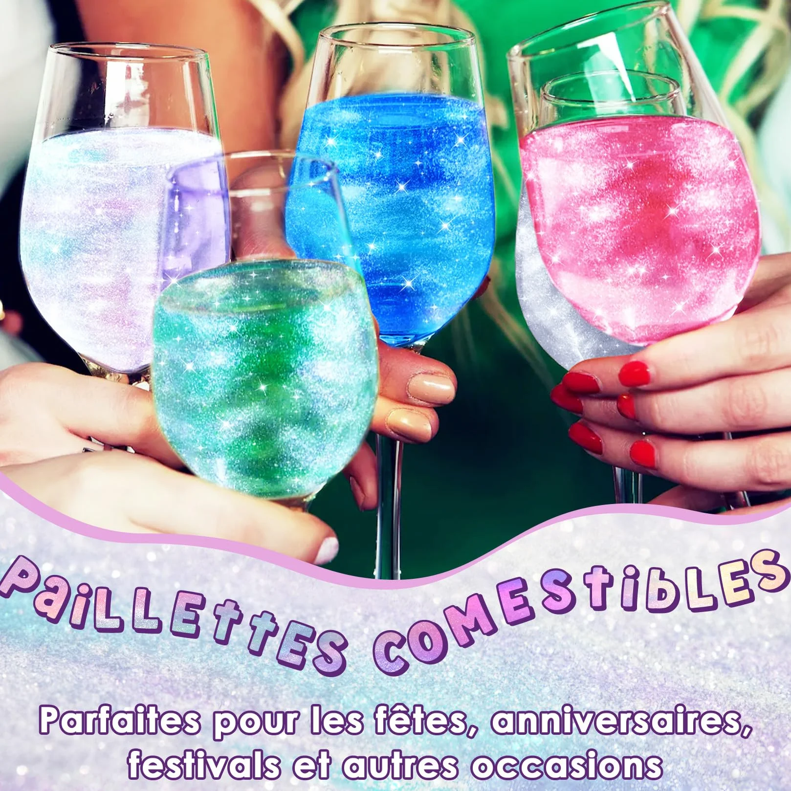 Purpurina Comestible 12 Colores 5g Cada Uno Glitter Reposteria Sin Olor