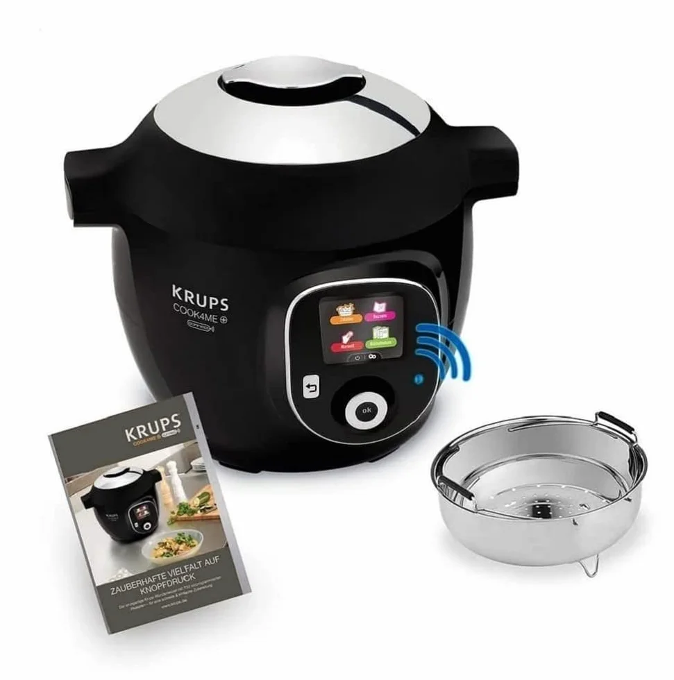 Krups CZ7158 Cook4Me+ Connect Robot de cocina 1600W olla a presión eléctrica 4 litros negro gris