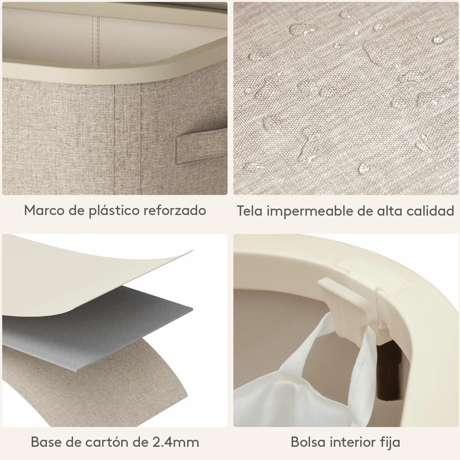 Lifewit Cesto Ropa Sucia, Cesta Ropa Plegable con Bolsa Extraíble y Asa, Cubo Ropa Sucia con Tapa, Laundry Basket para Dormitorio, Baño, Lavandería, Dormitorio, 105 L, Beige