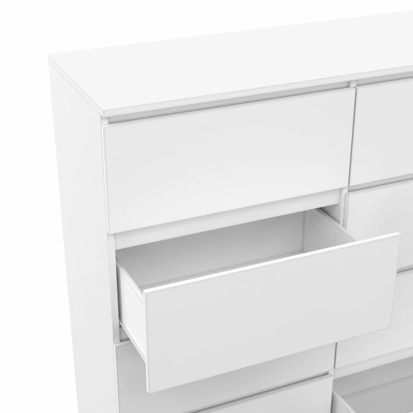 IDMarket TOMI - Cajonera 8 cajones 110 cm, madera blanca