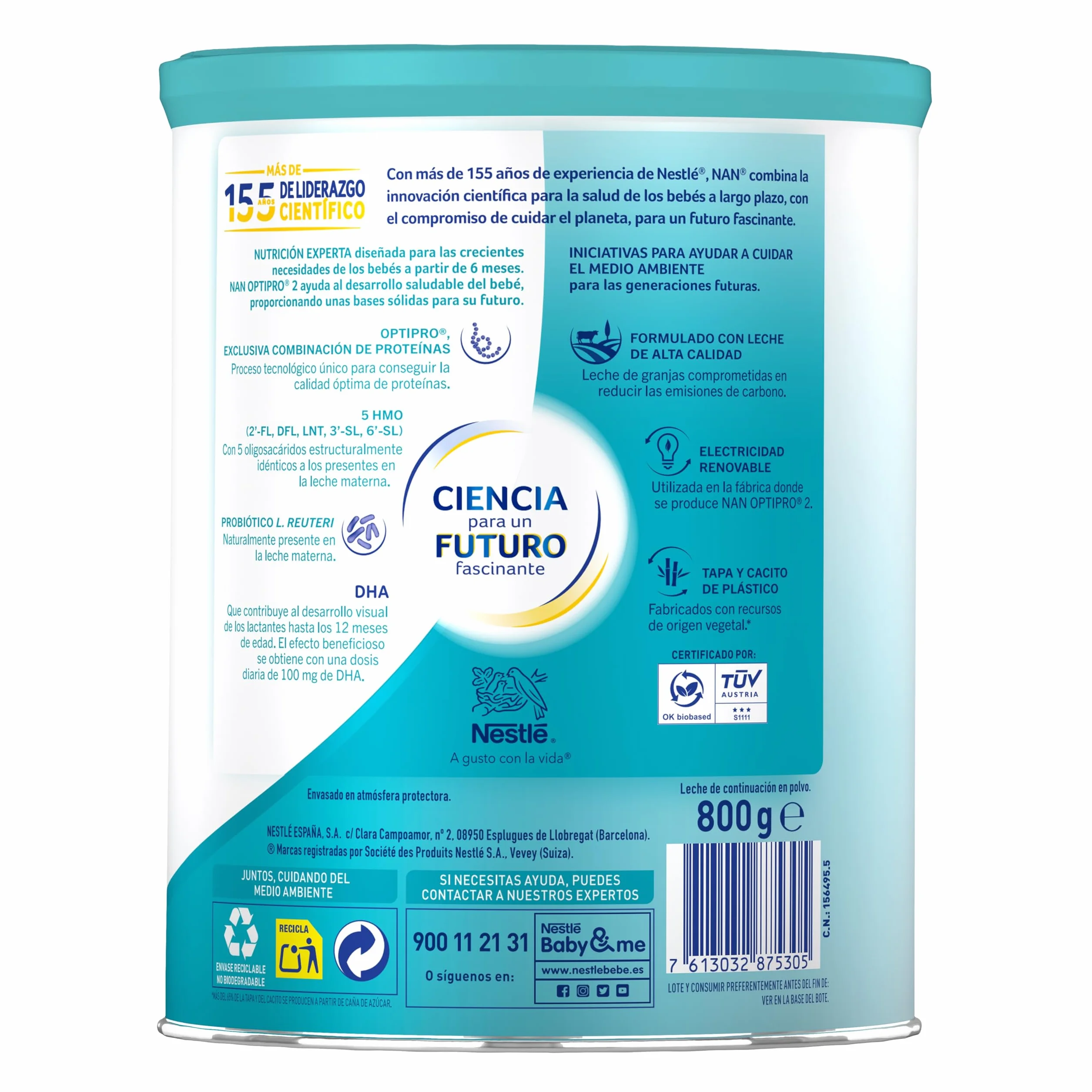 Nestlé NAN OPTIPRO 2 Leche de continuación en polvo 800g