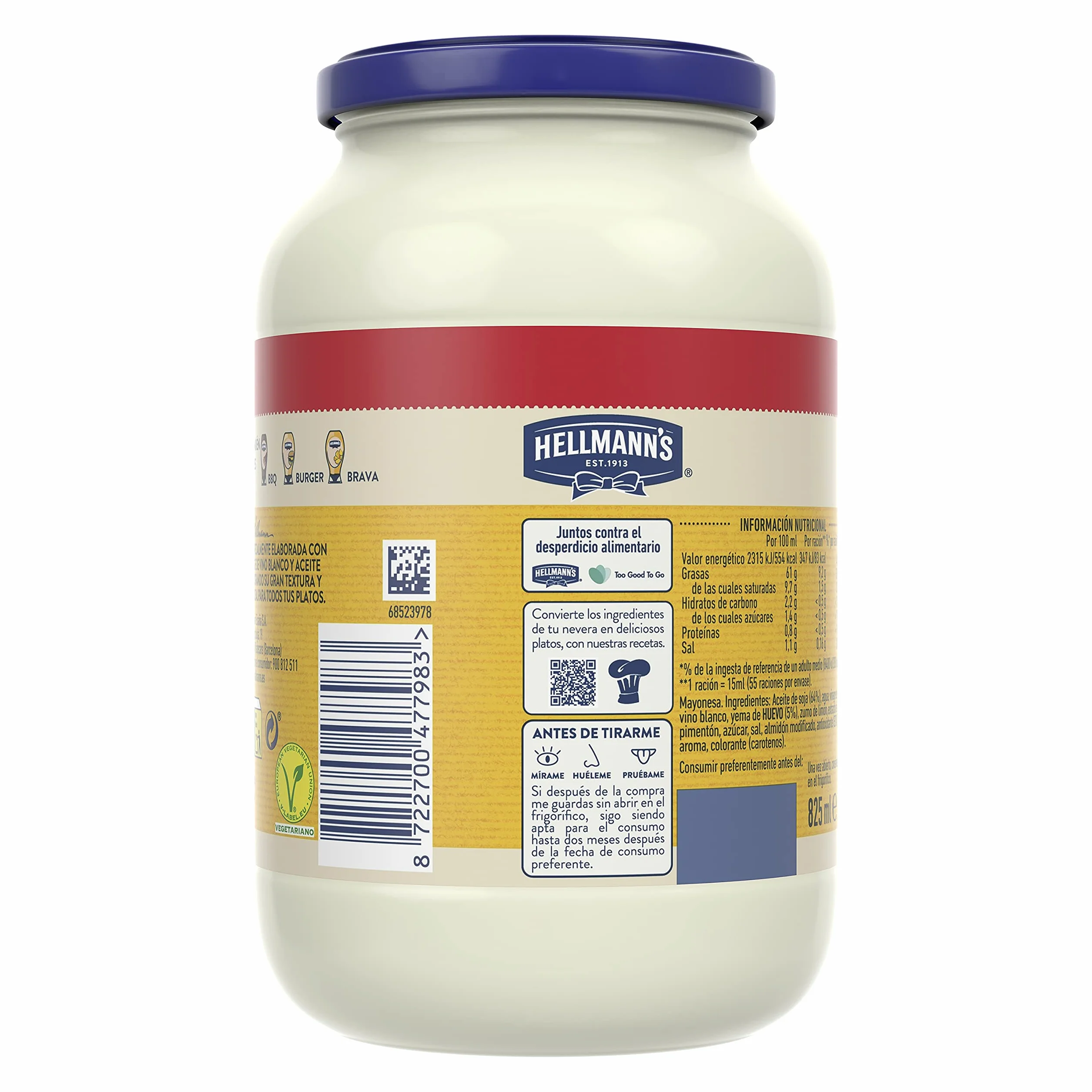 Hellmann's Gran Mayonesa Tarro 825ml Pack de 2