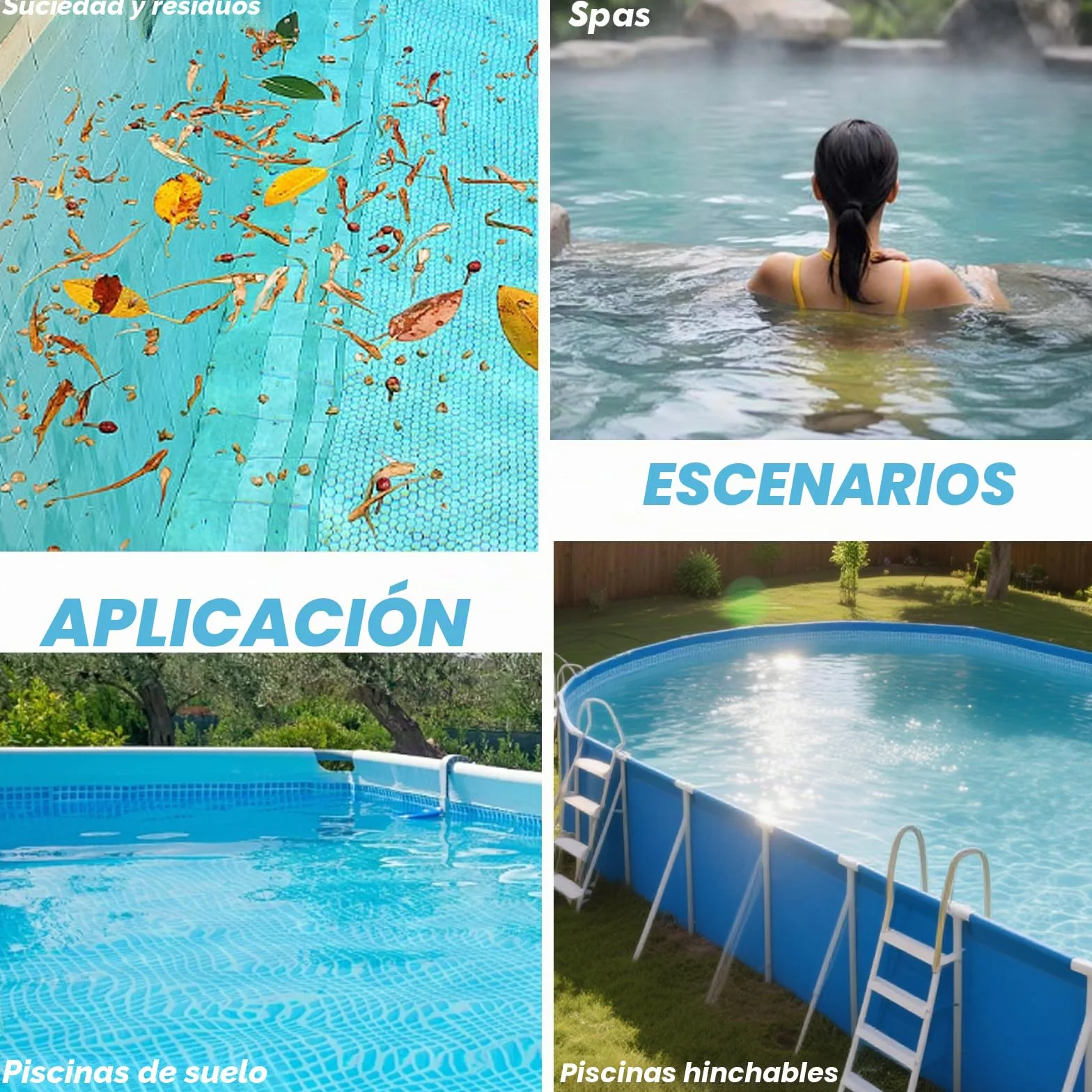 3 en 1 Limpiafondos para Piscina Inalámbrica con Mango Telescópico Aspirador Bateria Recargable Portátil Piscinas Fondos para SPA Eliminar Arena y Residuos,Tiempo de Ejecución 90 Minutos