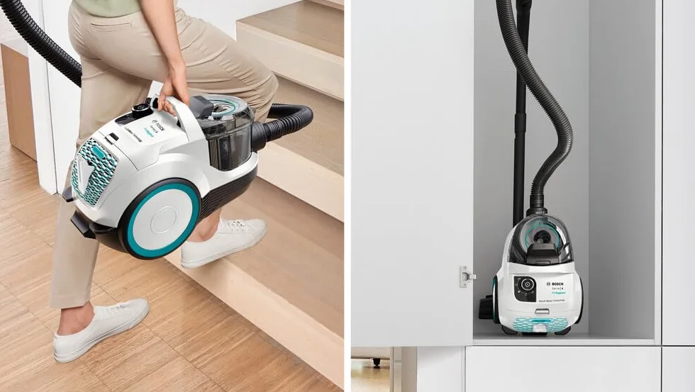 Bosch - Aspirador de Trineo sin Bolsa, Serie 4, ProHygienic, 2 litros, 78 dB, Blanco, BGC21HYG1