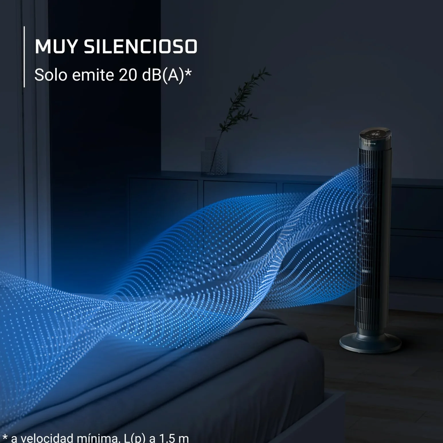 Rowenta Eole Silence Force Ventilador de torre 12 velocidades 5 modos Difusor de aroma integrado Temporizador 12h
