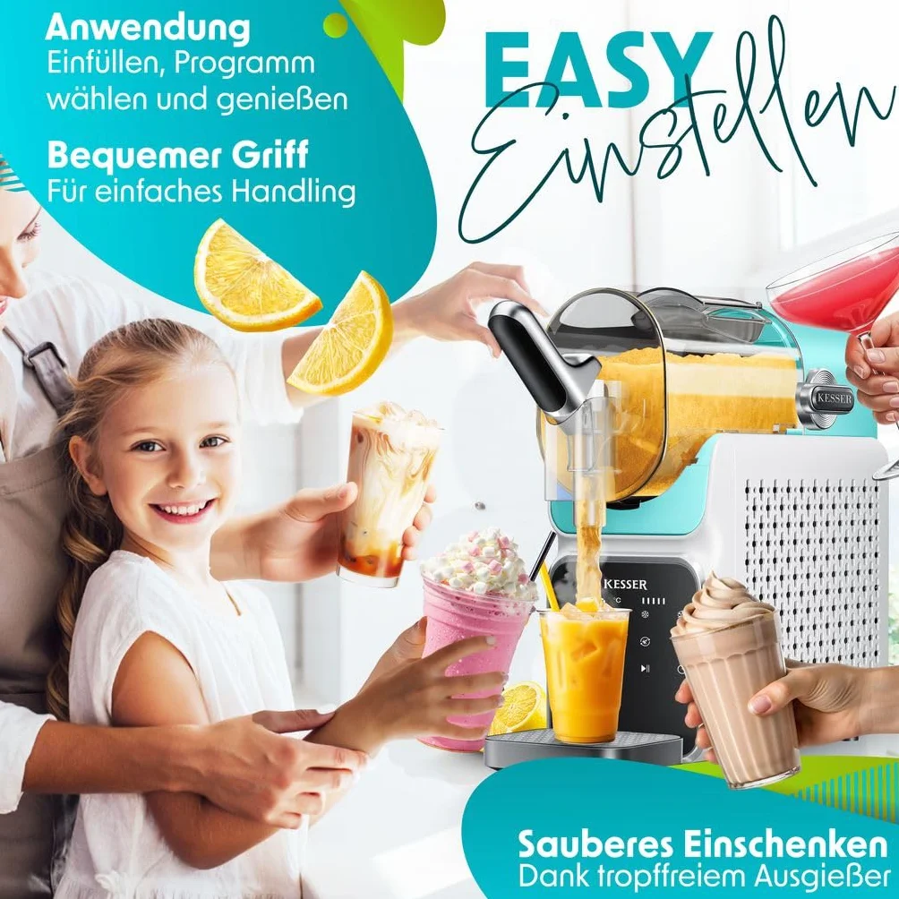 KESSER® Máquina de Slush 2L 6 Programas Hogar Fabricadora de Slush Helados Frappés Batidos