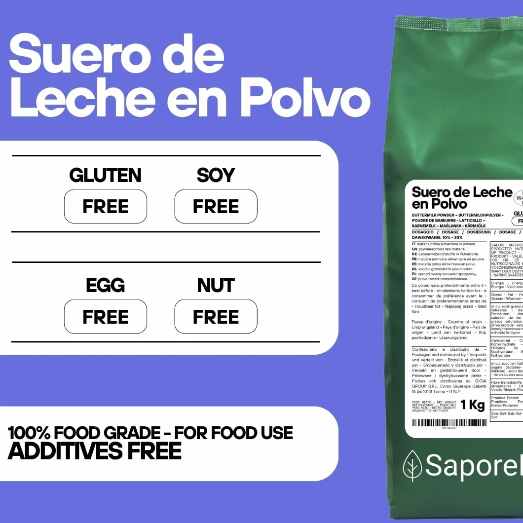 Saporepuro Buttermilk, Suero de la leche en polvo 1 kg