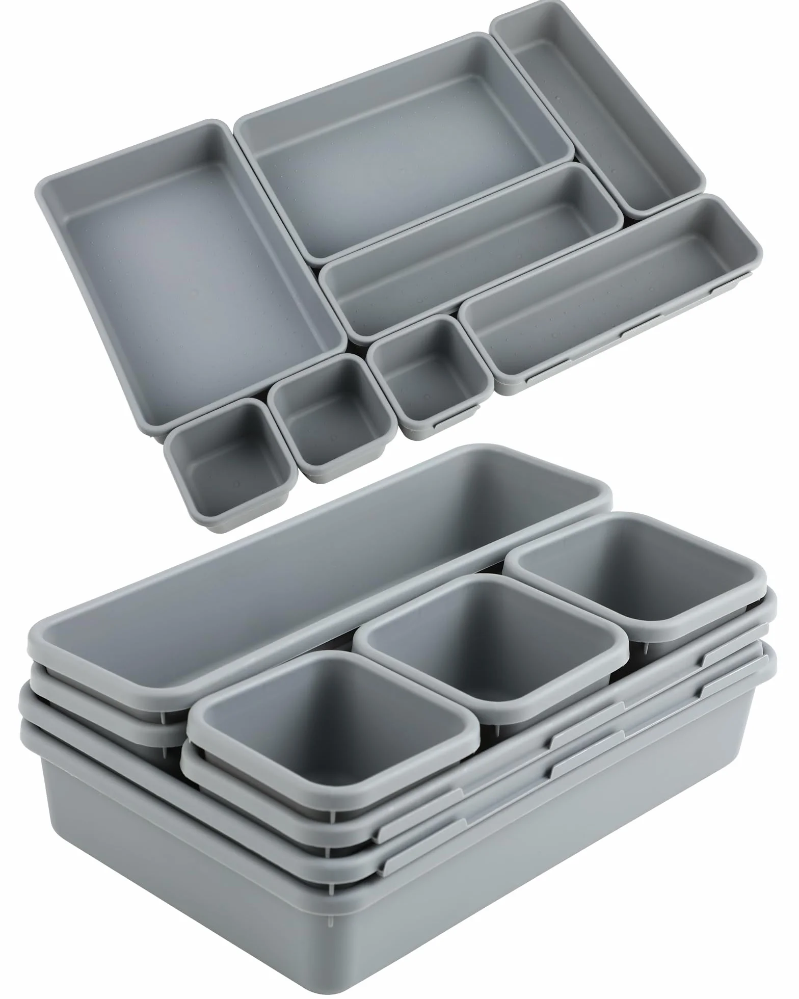 Organizador de cajones 8 piezas plástico para escritorio baño sistema separador