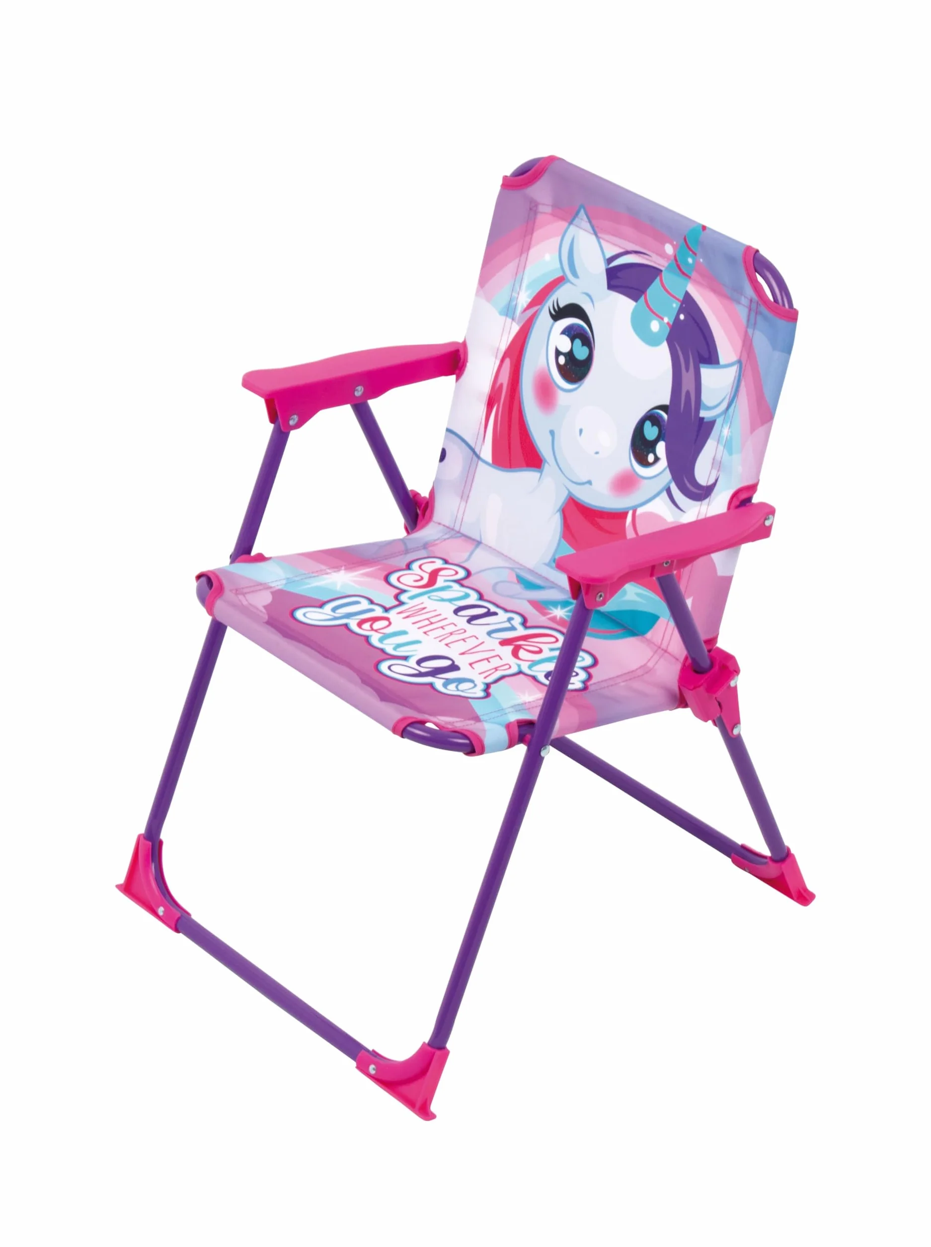 ARDITEX Silla Plegable con Brazos de Unicornio Sparkle 38x32x53cm