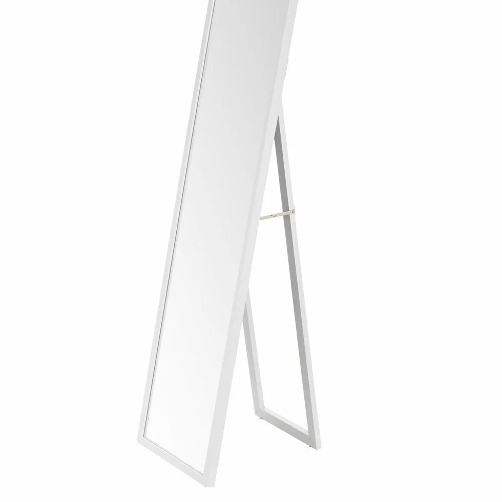 LOLAhome Espejo de pie de Cuerpo Entero Marco de Madera Blanco 153x33 cm Soporte Plegable
