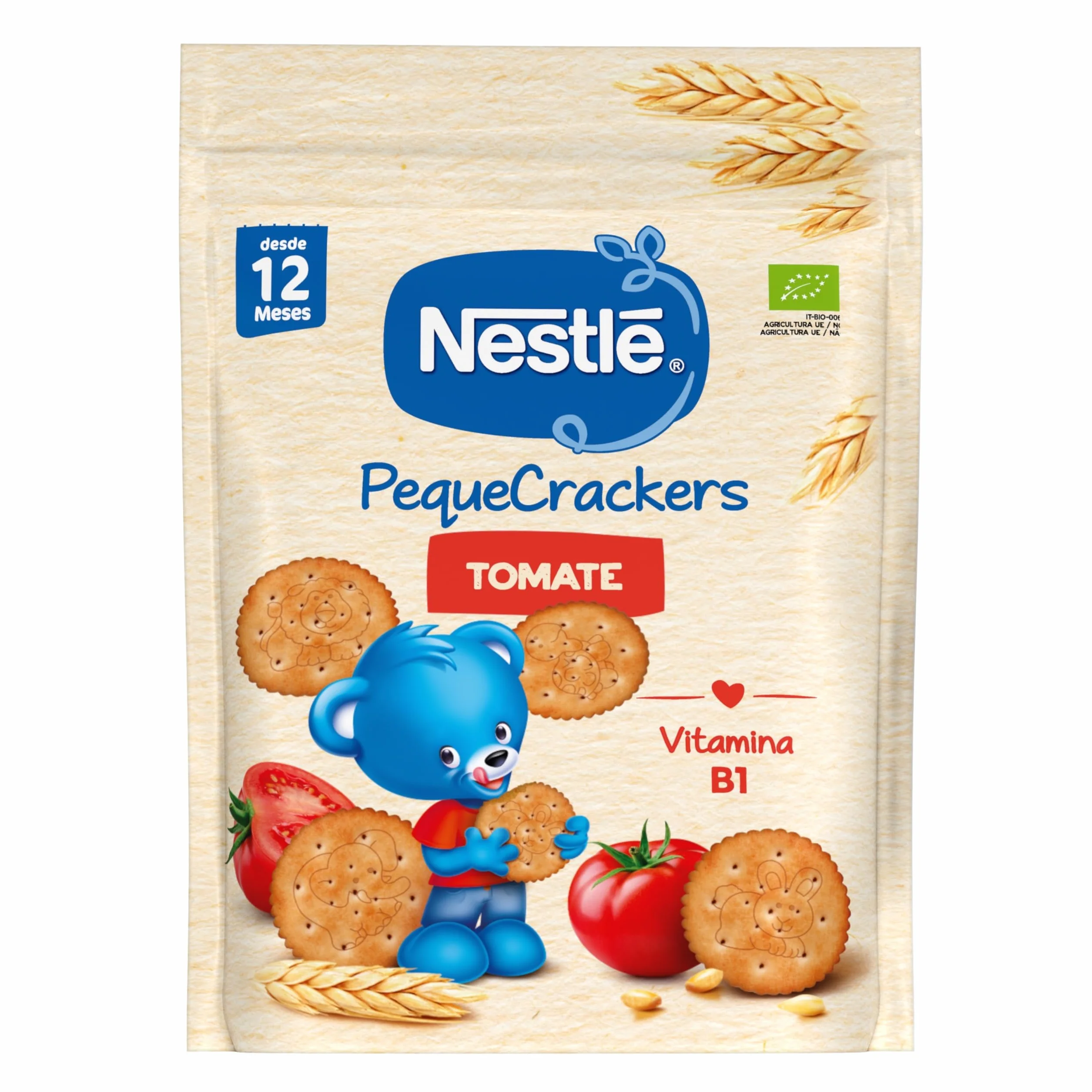 NESTLÉ PequeCrackers Tomate 100g 6 bolsas para bebés desde 12 meses
