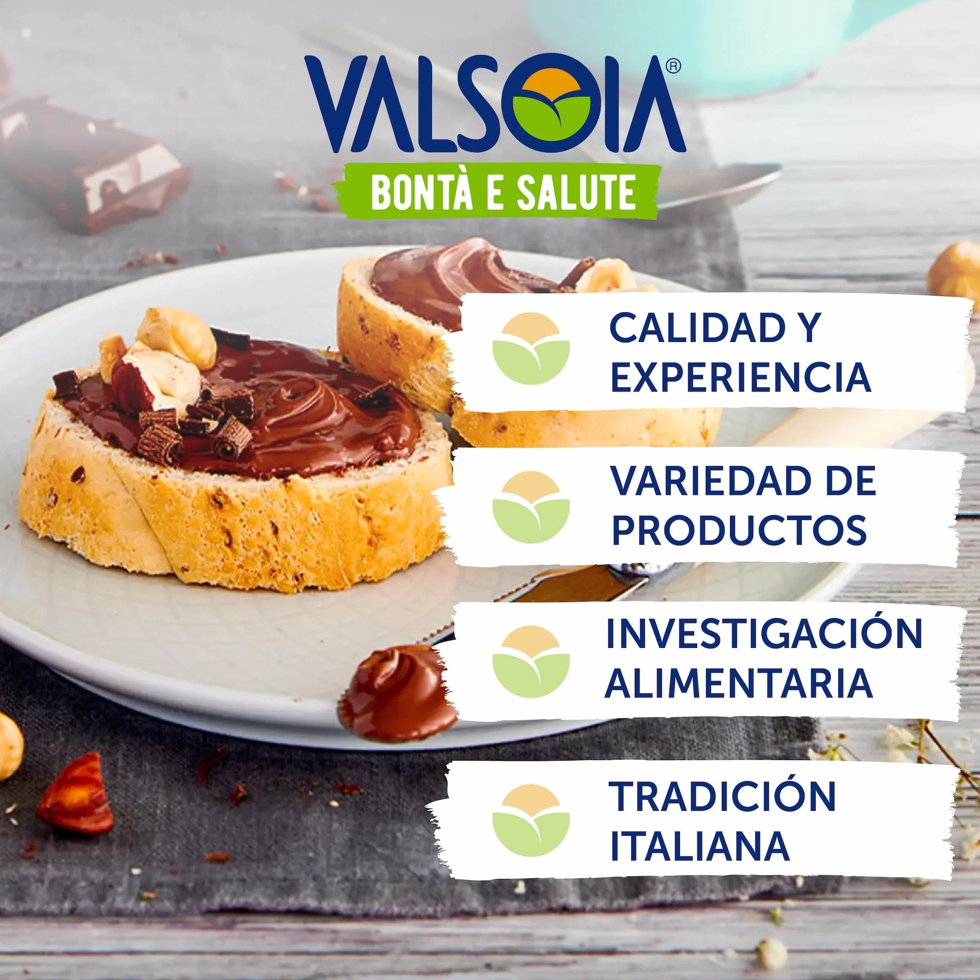 Valsoia Crema Vegetal de Avellanas 100% Vegetal Rica en Fibra Sin Gluten 4 Paquetes 200g