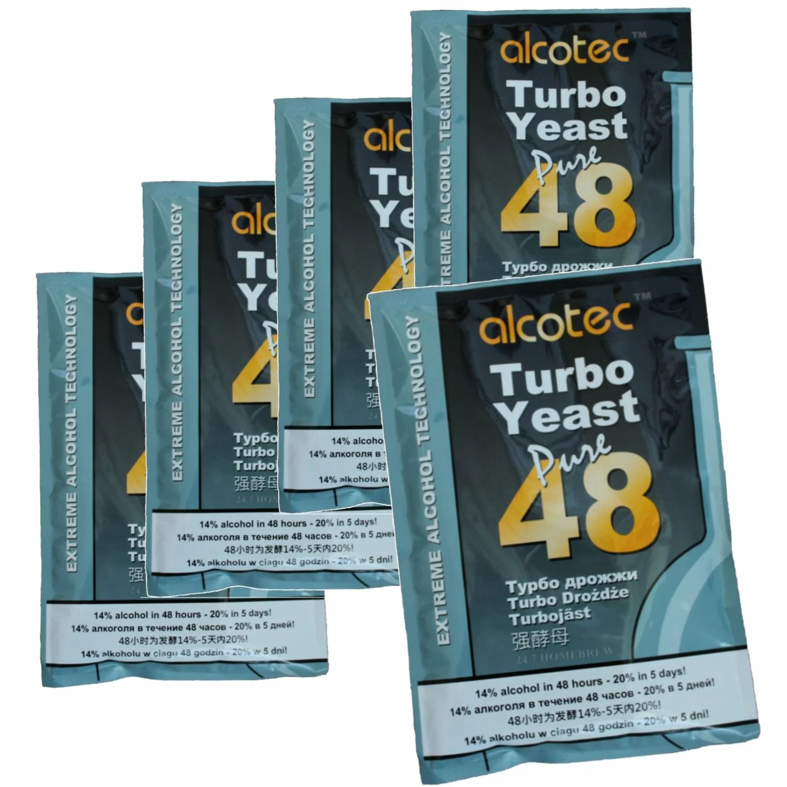 Alcotec 48 paquetes levadura turbo pura alto contenido alcohol 20% vodka casero