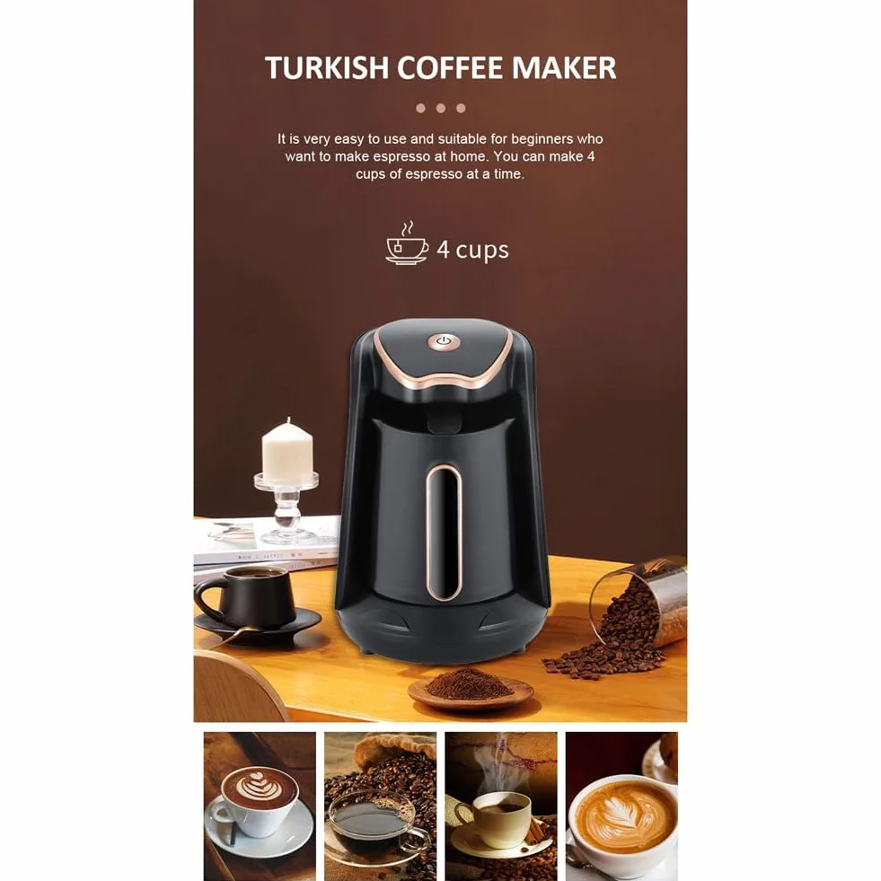 Cafetera Eléctrica Turca 600 W, Automática con Enchufe UE