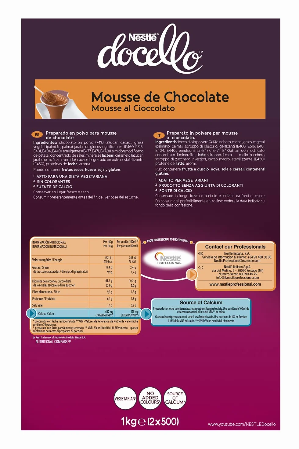 Nestlé Docello Mousse Chocolate 1000 g