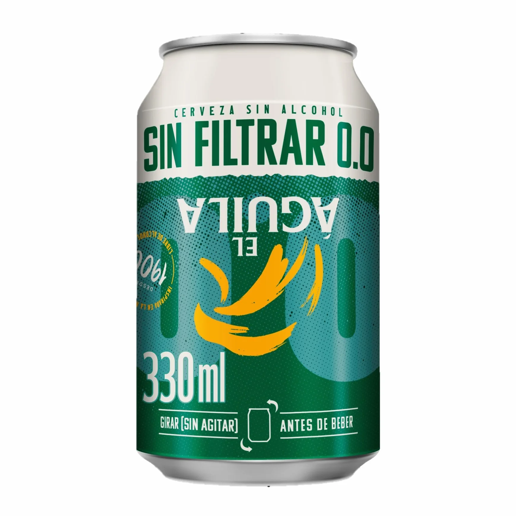 El Aguila Sin Filtrar 00 Cerveza Lager Especial Sin Alcohol Pack Lata, 24 x 33cl