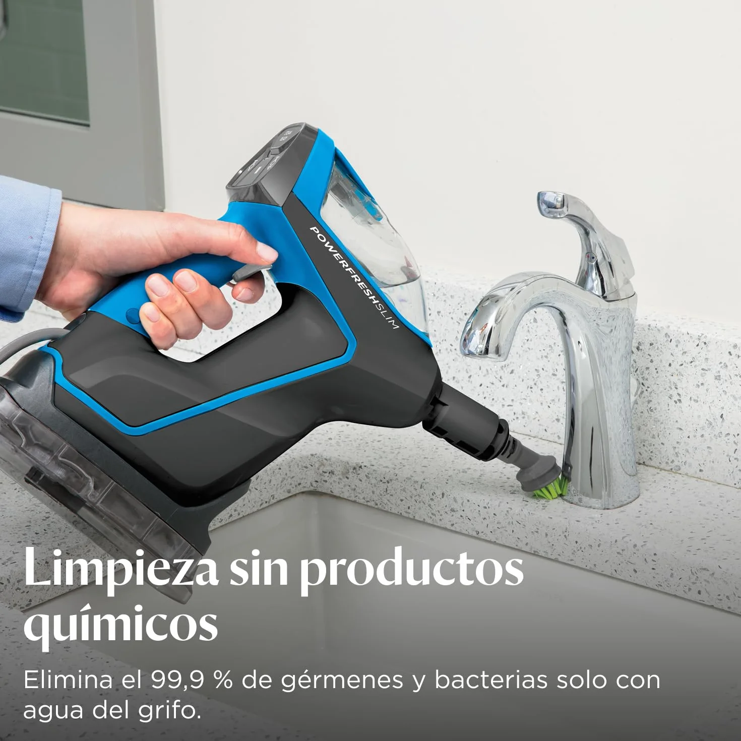 BISSELL PowerFresh Slim Steam, vaporeta 3 en 1, cambia de limpiador de vapor para suelos a limpiador de vapor de mano, vaporizador ligero, multiuso con herramientas, 1600 W, 1,86 kg, 4268N