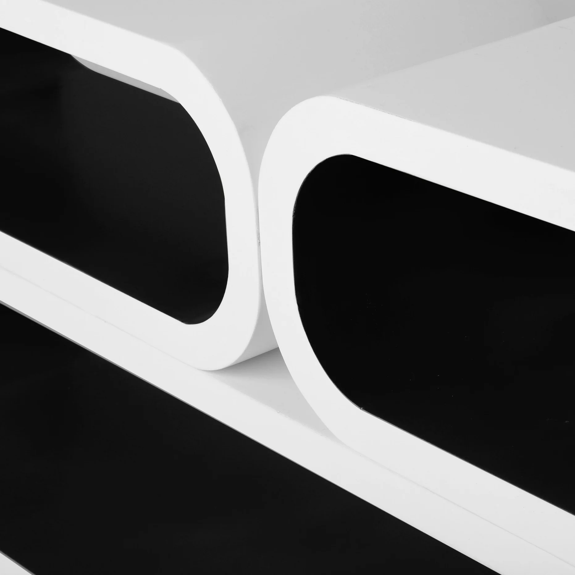 WOLTU Estante de Pared 95x40x40 cm Blanco-Negro Conjunto 3 Estanterías Retro