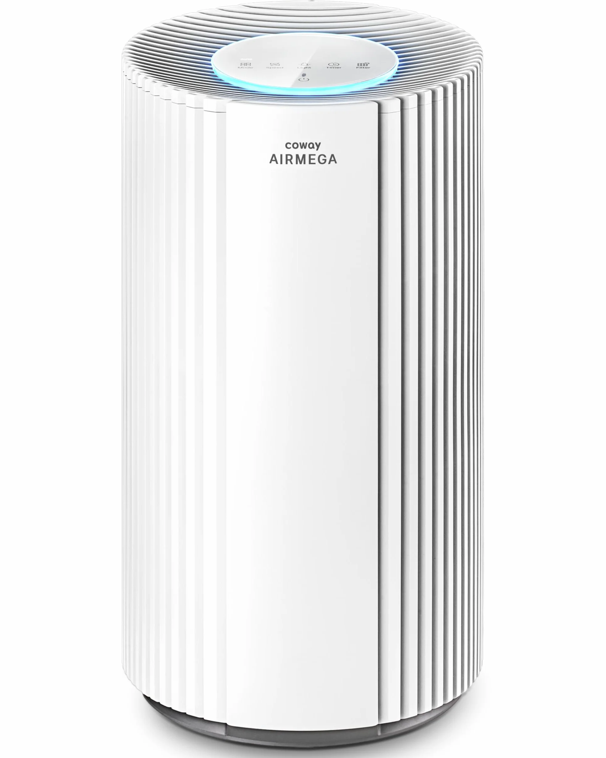COWAY Purificador de aire para espacios grandes, CADR 713 m³/h, limpia 148 m² en 30 min, filtro HEPA para humo, alergias, pelo de mascotas, olores, sensor PM10, modo ahorro energético, AIRMEGA 350
