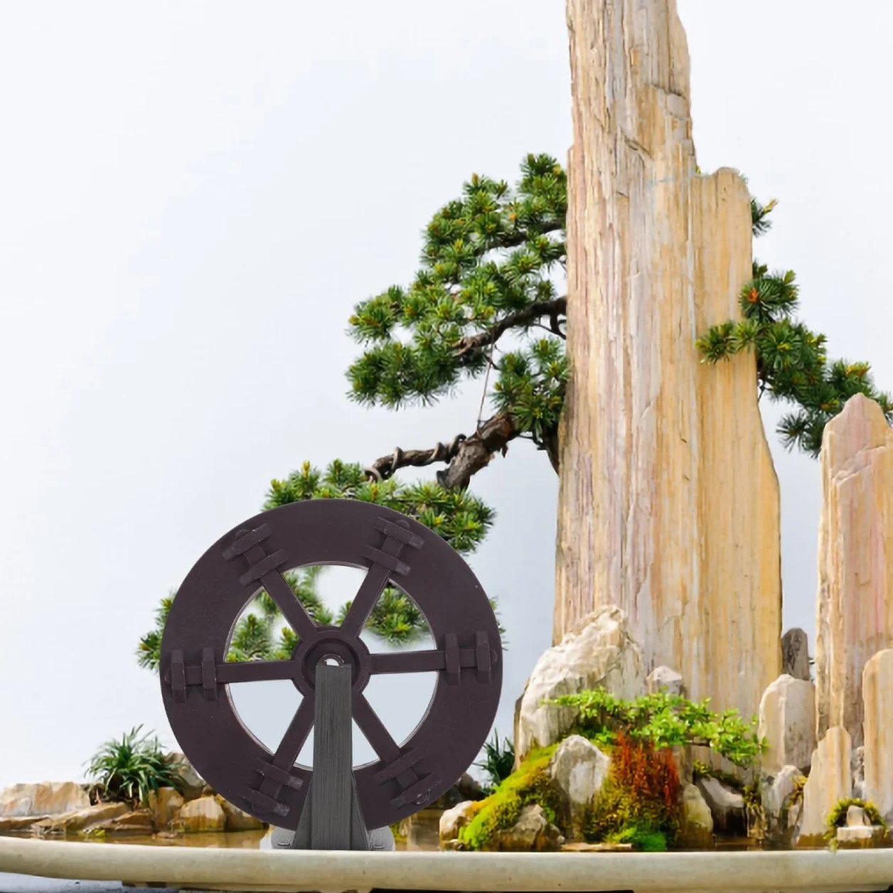 Holibanna 2 unidades modelo de rueda de agua para construir uno mismo, jarra de agua, jarro de agua, decoración para fuente, cascada, limpiador de alta presión, micro rueda de agua, rueda de paisaje