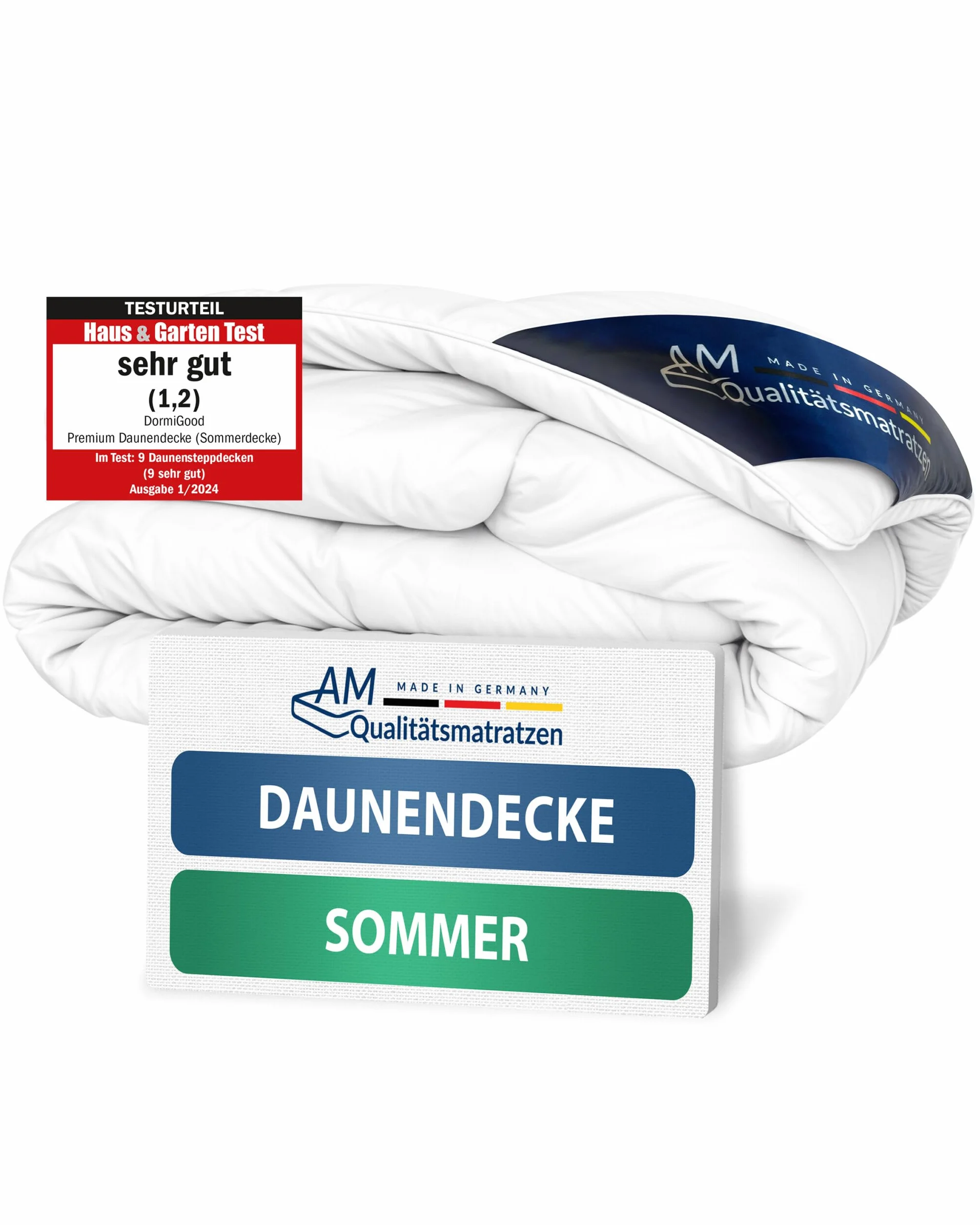 Edredón plumón 220x240 - Made in Germany - Relleno nordico Cama con 100% plumón - Edredón de Plumas 220x240cm Verano - Edredon Certificado Oeko-Tex 220x240 - Edredon nordico Plumon