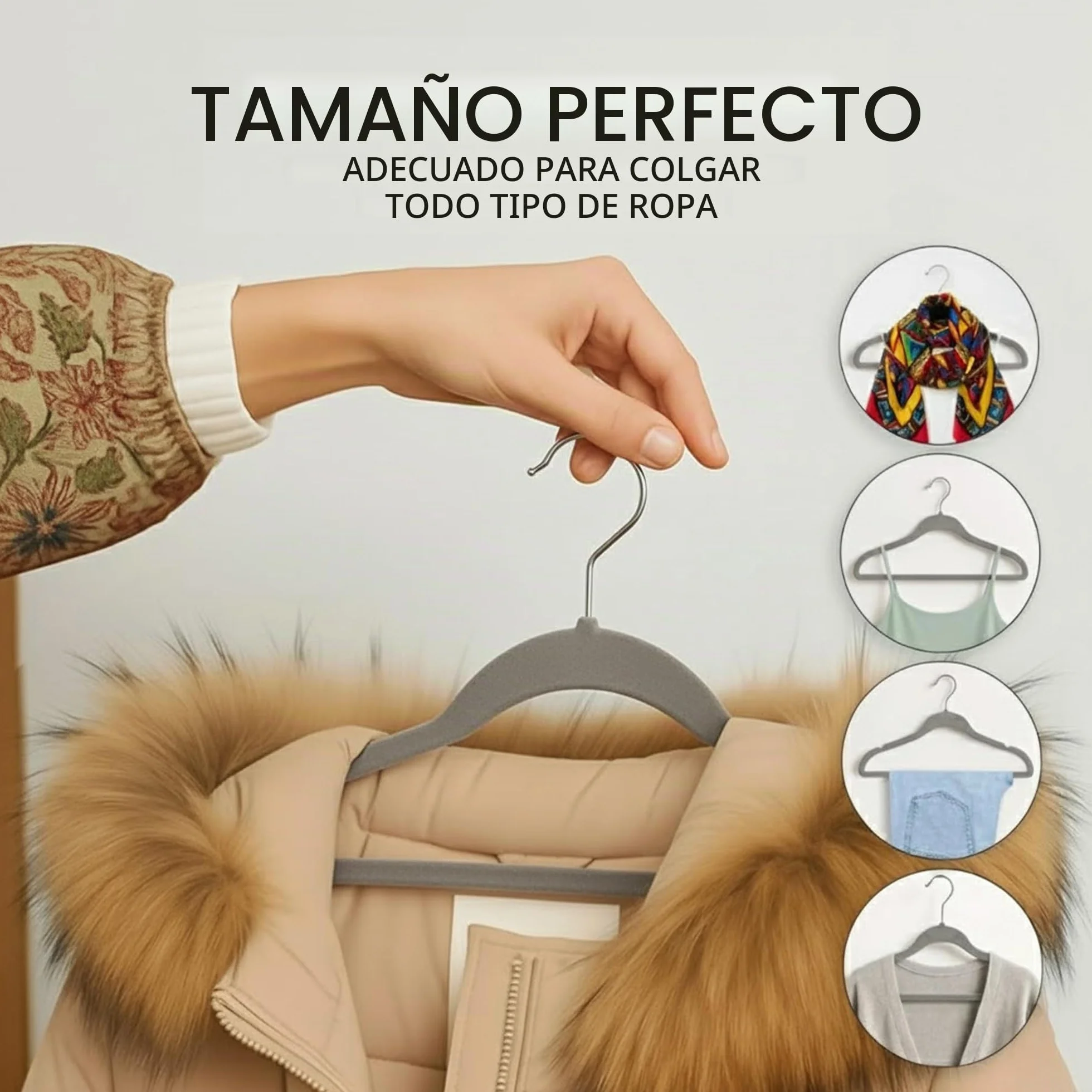 Utopia Home Premium Perchas de Terciopelo Antideslizantes, Duraderas Perchas Negras con Gancho Giratorio de 360 Grados Percha de Gran Resistencia (Gris, Paquete de 20).