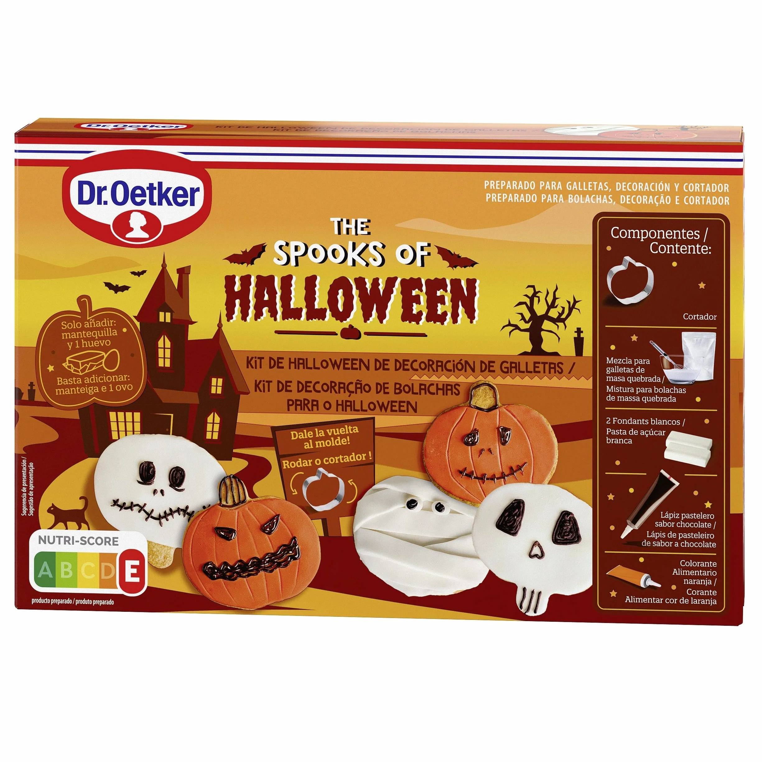DR. OETKER Kit de Repostería Galletas de Mantequilla Halloween 484 g