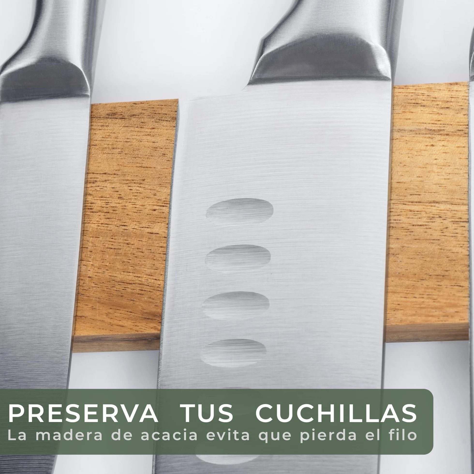WALDWERK Barra magnética para cuchillos de cocina de madera de acacia 40x5 cm