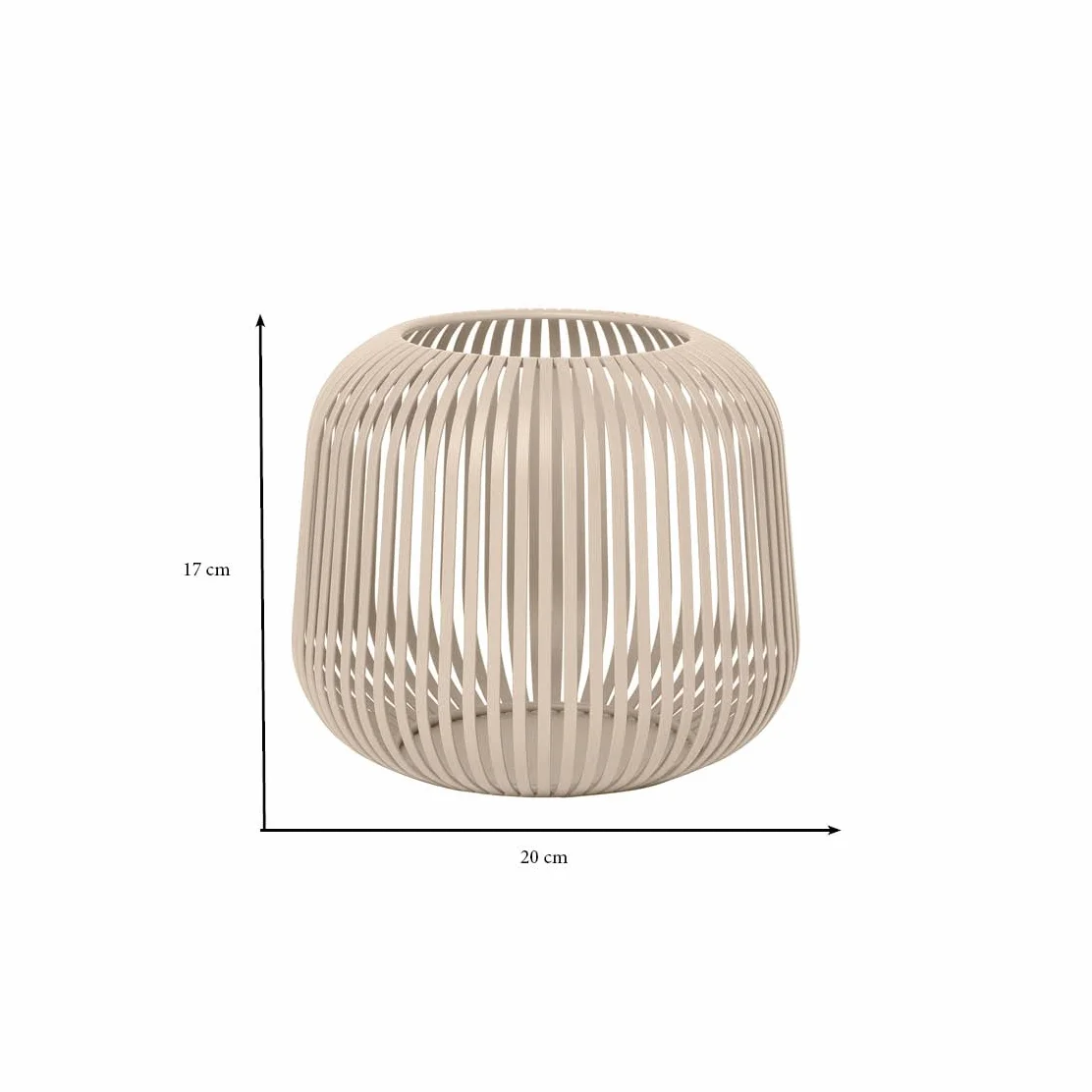 blomus Juego de 3 faroles Lito | Nomad | Tamaño S, M y L | 20L x 20 B x 17H cm | 28L x 28L x B x 27H cm | 33L x 33L x 33B x 45H cm | Portavelas Beige | Portavelas de acero inoxidable | Farol