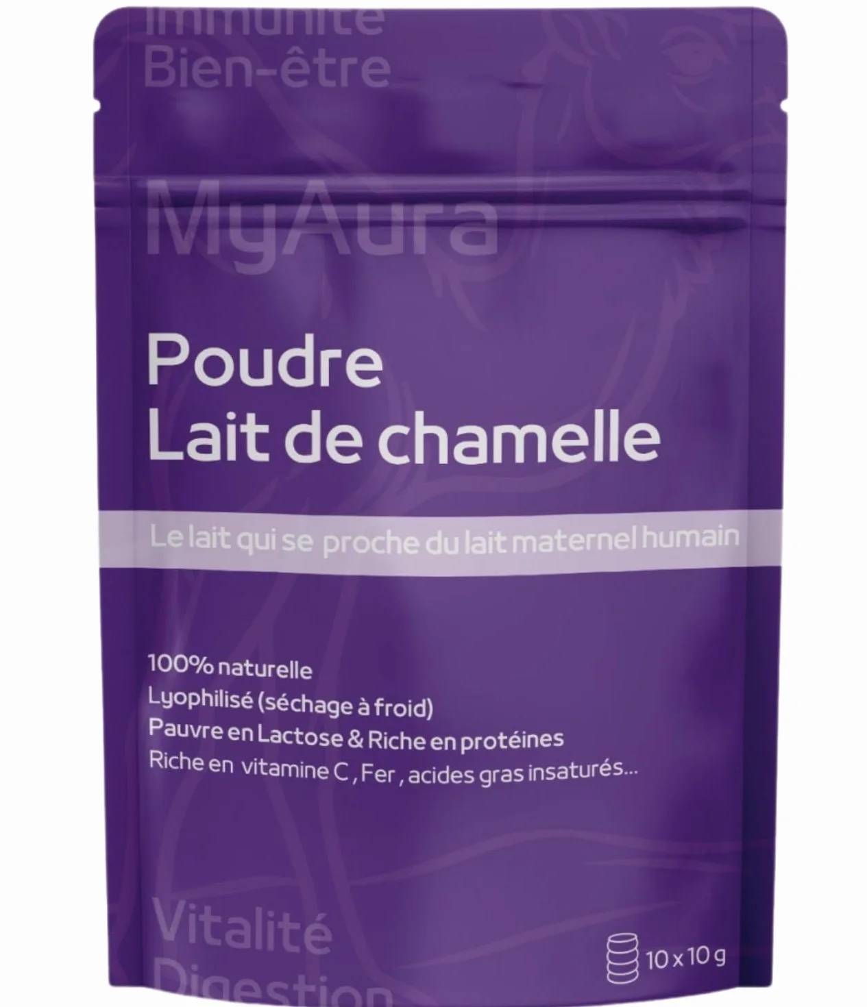 Leche de camello en polvo premium 100g - Marca francesa, rica en vitamina C y hierro
