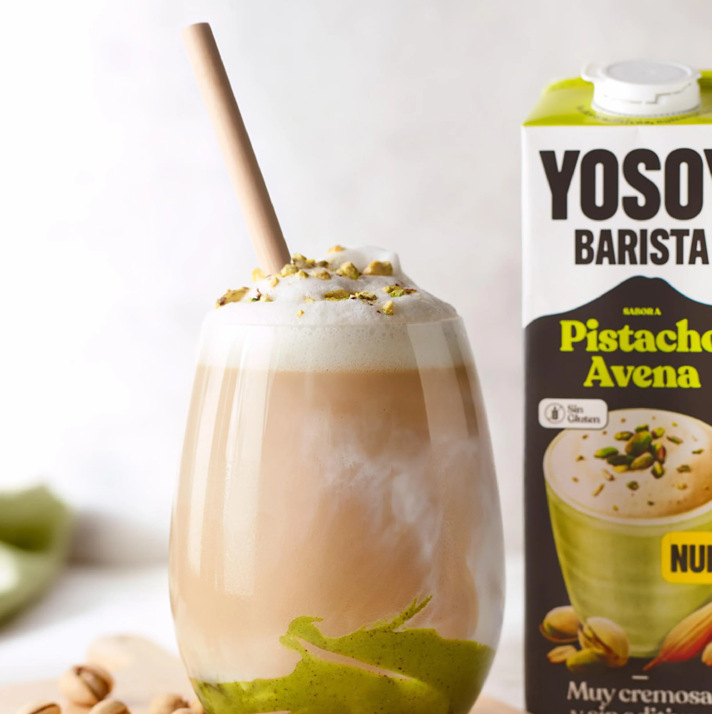 YOSOY Bebida Vegetal Barista Pistacho Avena Pack 6 x 1L