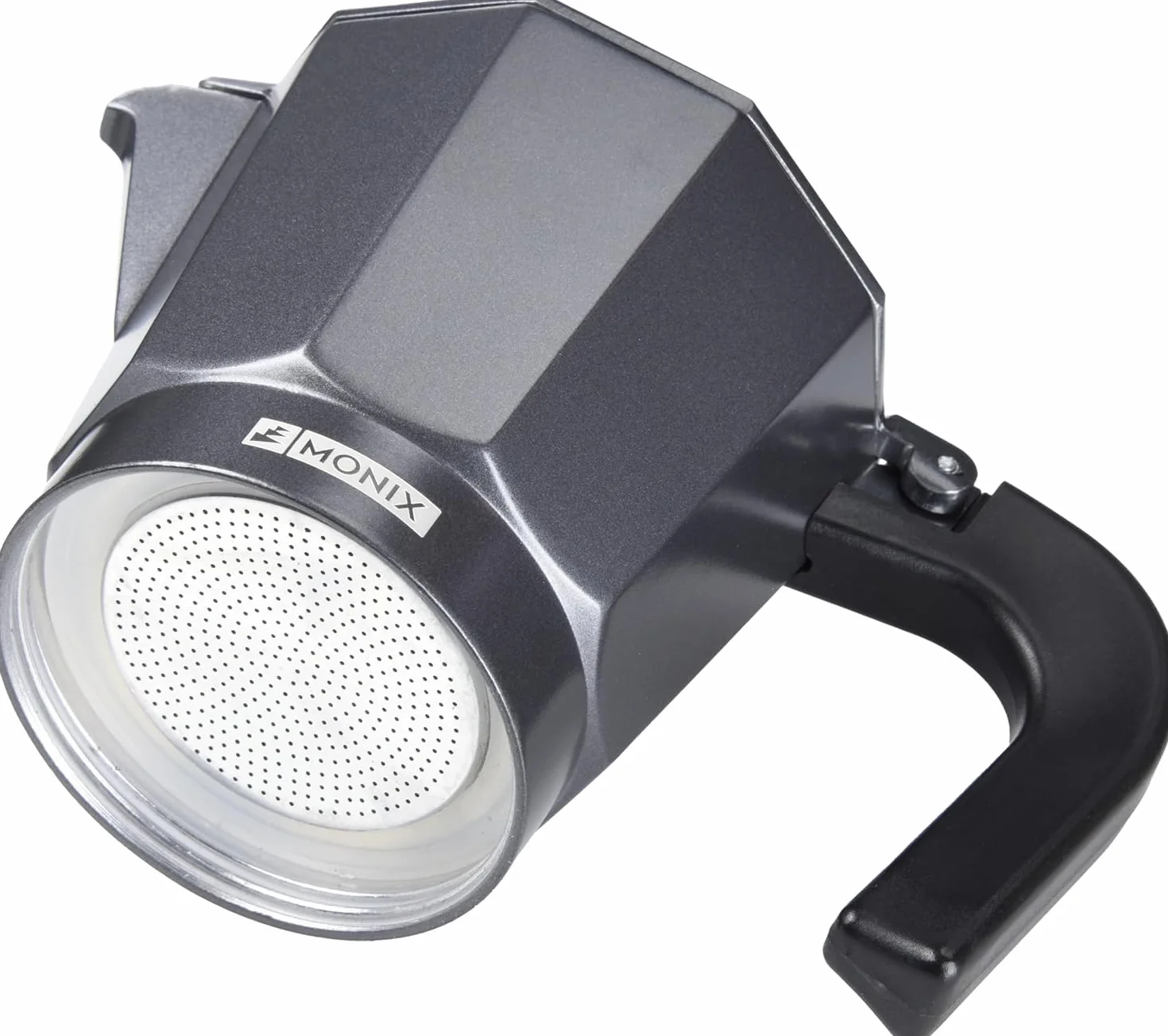 Monix Vitro Noir Cafetera Italiana de Aluminio 3 Tazas Apta Vitrocerámica Gas Eléctrica Mango Termoresistente
