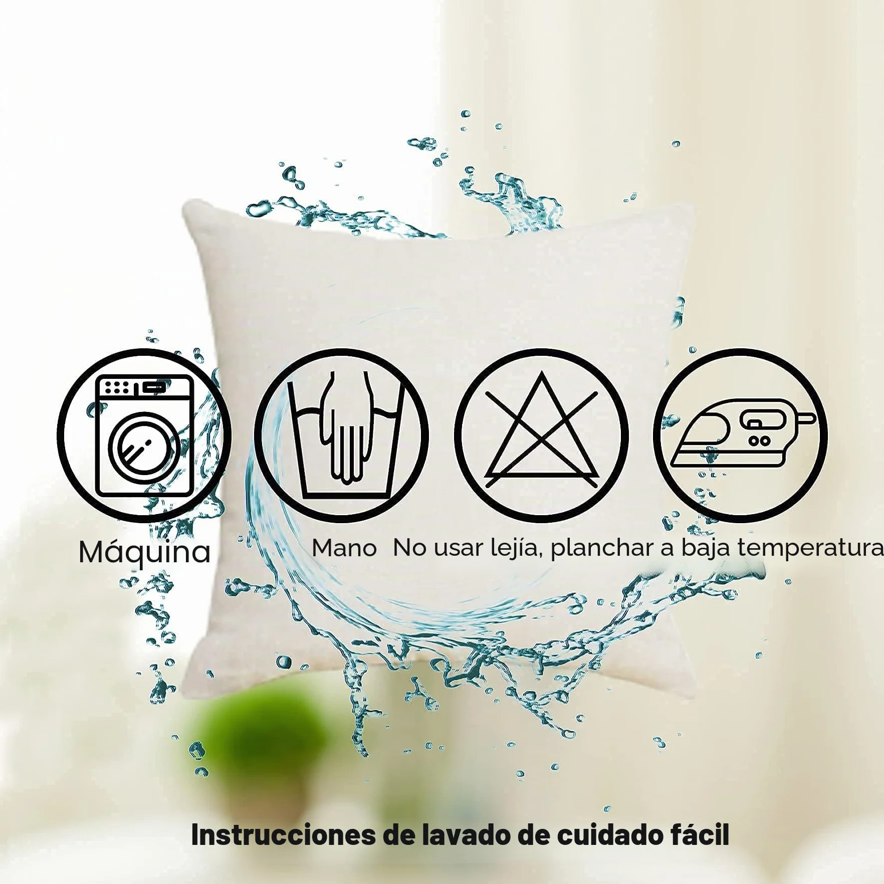 Fundas para Cojines de 45 x 45 cm, Juego de 4, Tela de Lino, Gris