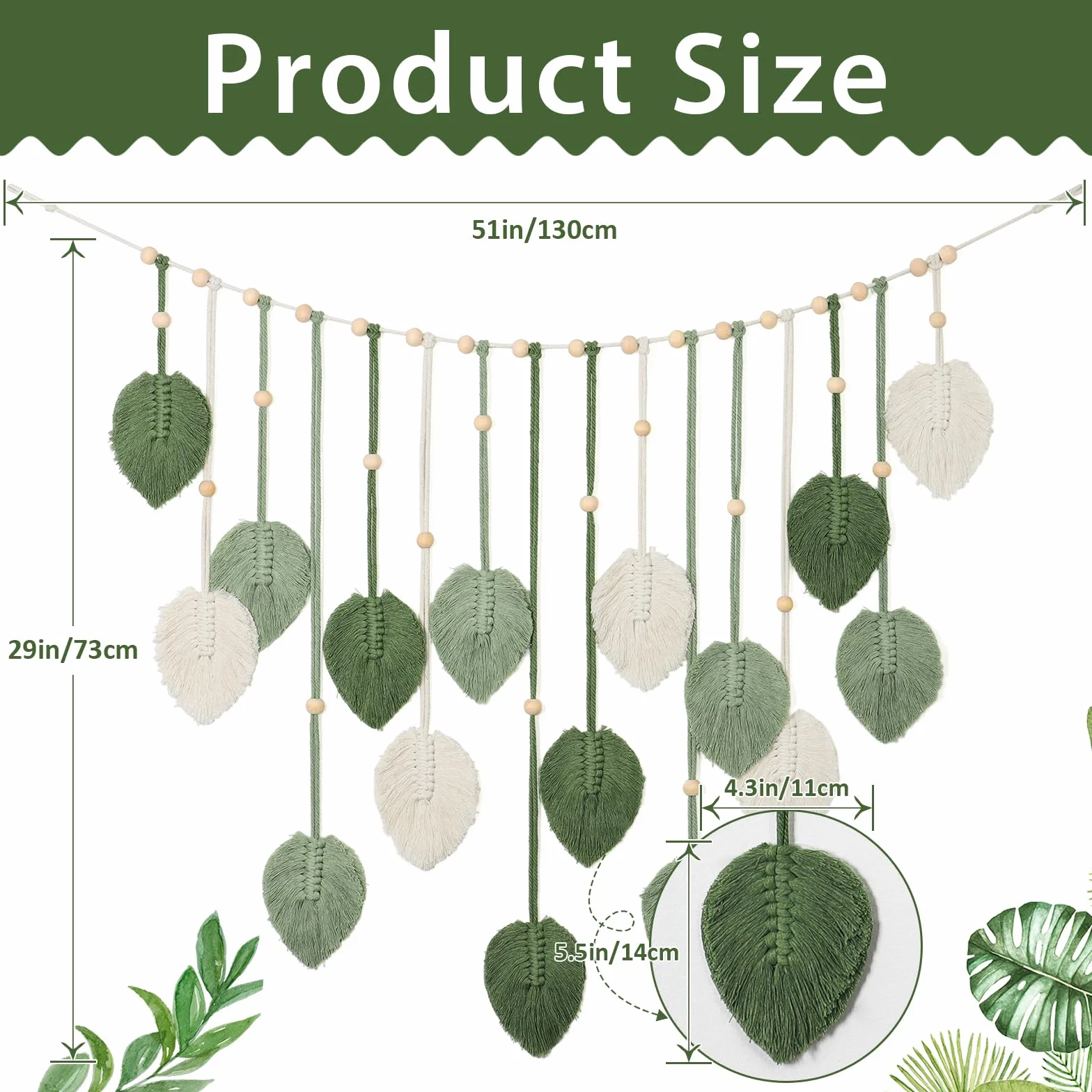 Betylifoy Macramé Tapiz de Pared Boho Verde Grande para Dormitorio Sala de Estar