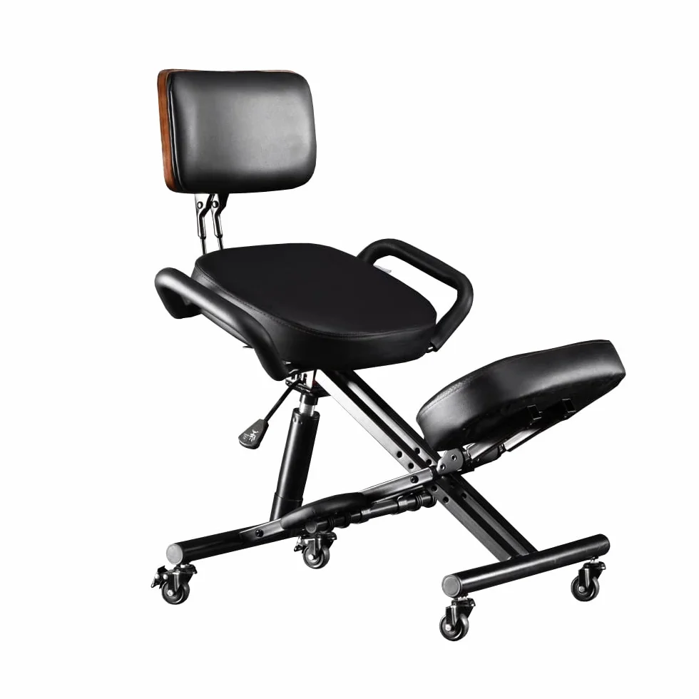 Silla ergonómica de rodillas con soporte trasero, silla de escritorio ajustable para el hogar y la oficina, reduce la presión sobre tus espinillas