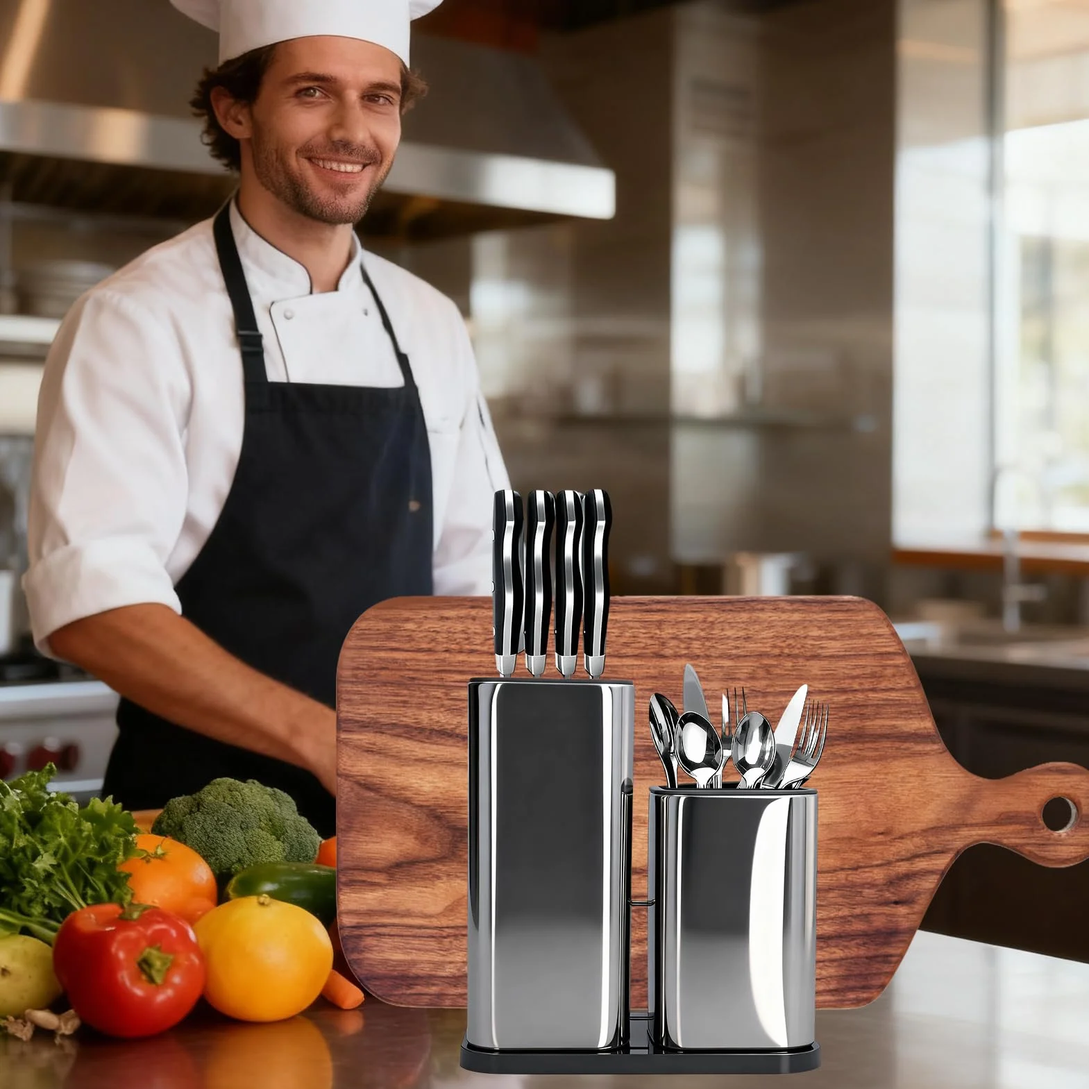 Soporte universal para bloque de cuchillos, porta cuchillos cocina para encimera