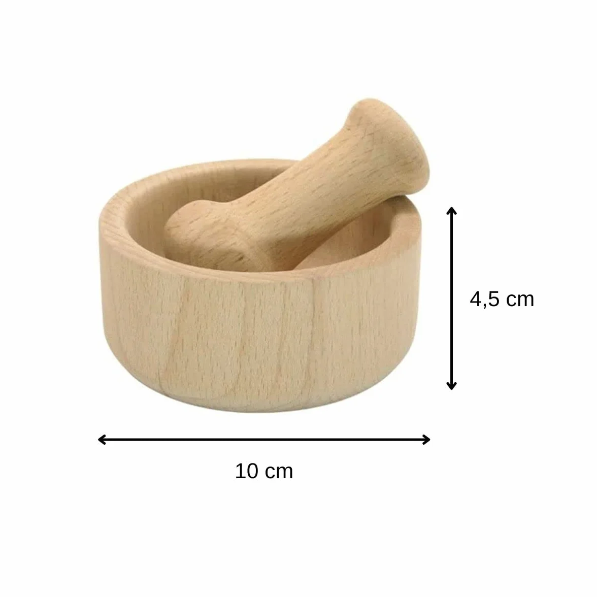 Fackelmann 30965 - Mortero y maza de Madera, 10 x 4 centímetros